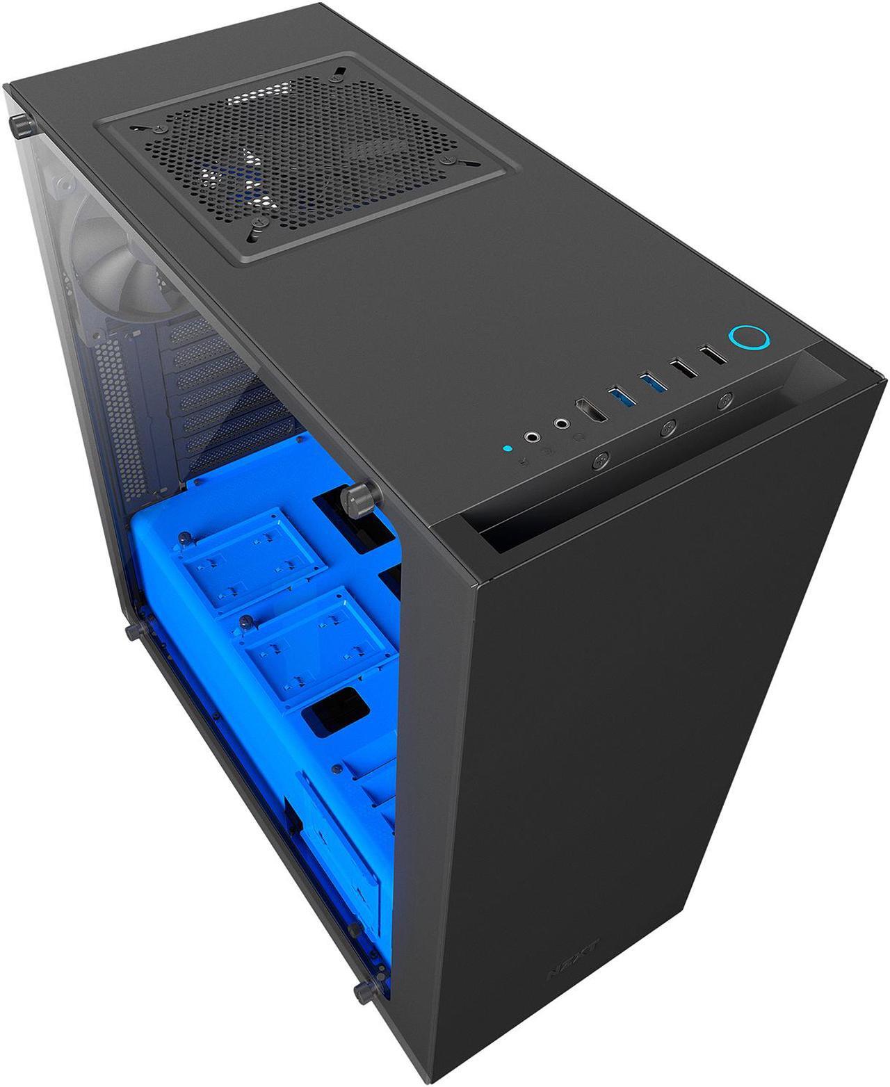 Alt view image 11 of 11 - NZXT S340 Elite CA-S340W-B5 Black / Blue Tempered glass side panel, Steel, ABS plastic ATX Mid Tower Computer Case