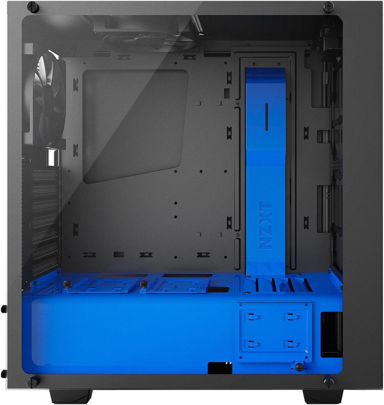 Alt view image 8 of 11 - NZXT S340 Elite CA-S340W-B5 Black / Blue Tempered glass side panel, Steel, ABS plastic ATX Mid Tower Computer Case