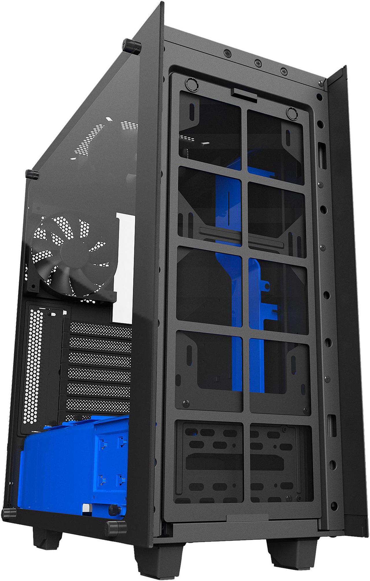 Main image of NZXT S340 Elite CA-S340W-B5 Black / Blue Tempered glass side panel, Steel, ABS plastic ATX Mid Tower Computer Case