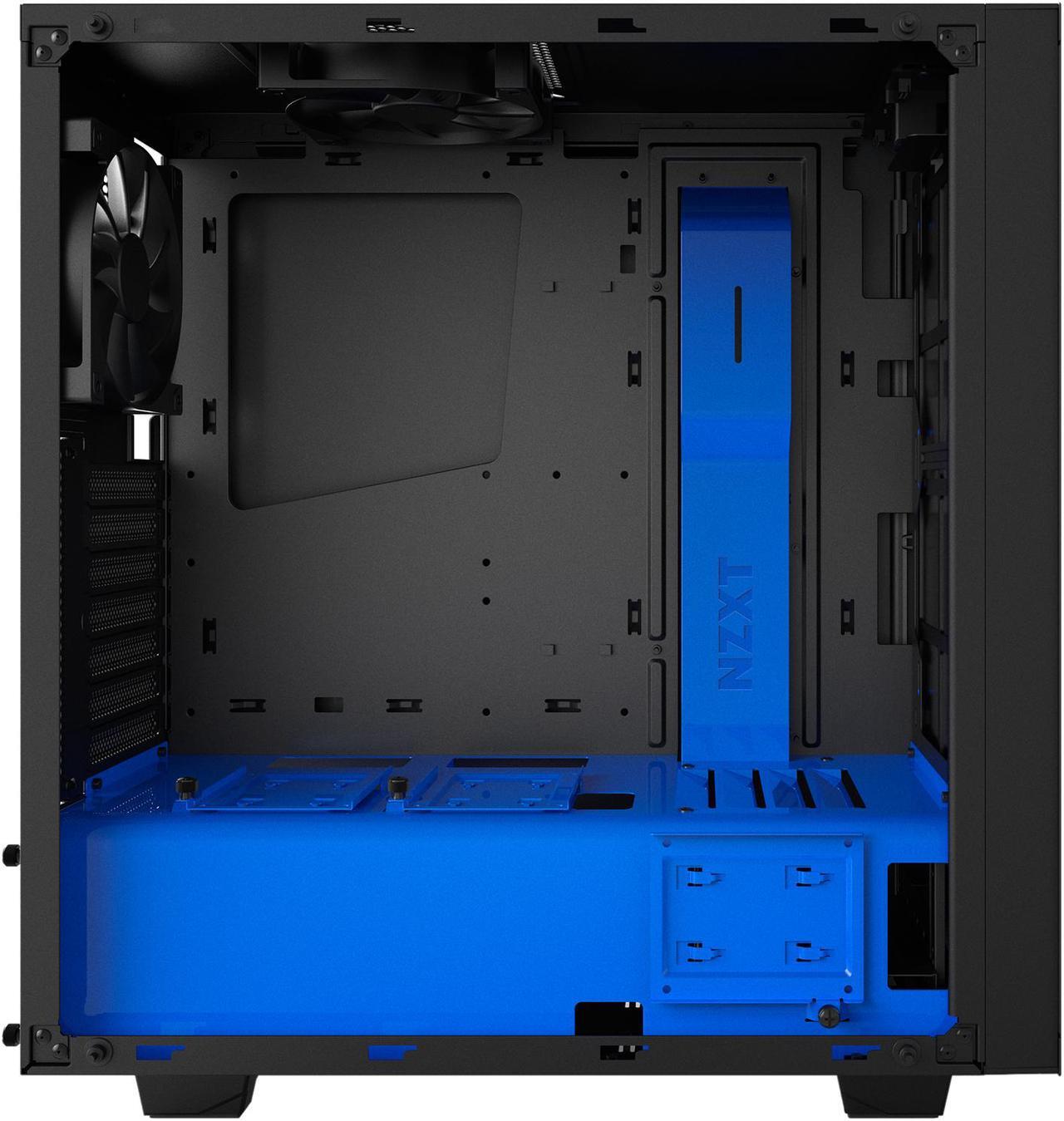 Alt view image 9 of 11 - NZXT S340 Elite CA-S340W-B5 Black / Blue Tempered glass side panel, Steel, ABS plastic ATX Mid Tower Computer Case