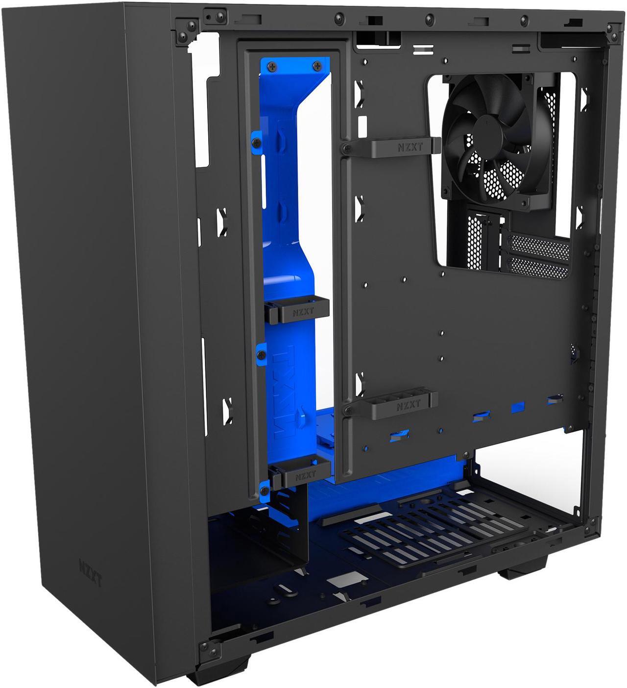 Alt view image 10 of 11 - NZXT S340 Elite CA-S340W-B5 Black / Blue Tempered glass side panel, Steel, ABS plastic ATX Mid Tower Computer Case