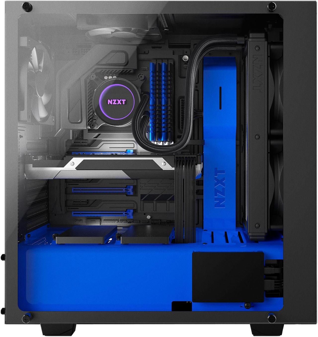 Alt view image 7 of 11 - NZXT S340 Elite CA-S340W-B5 Black / Blue Tempered glass side panel, Steel, ABS plastic ATX Mid Tower Computer Case