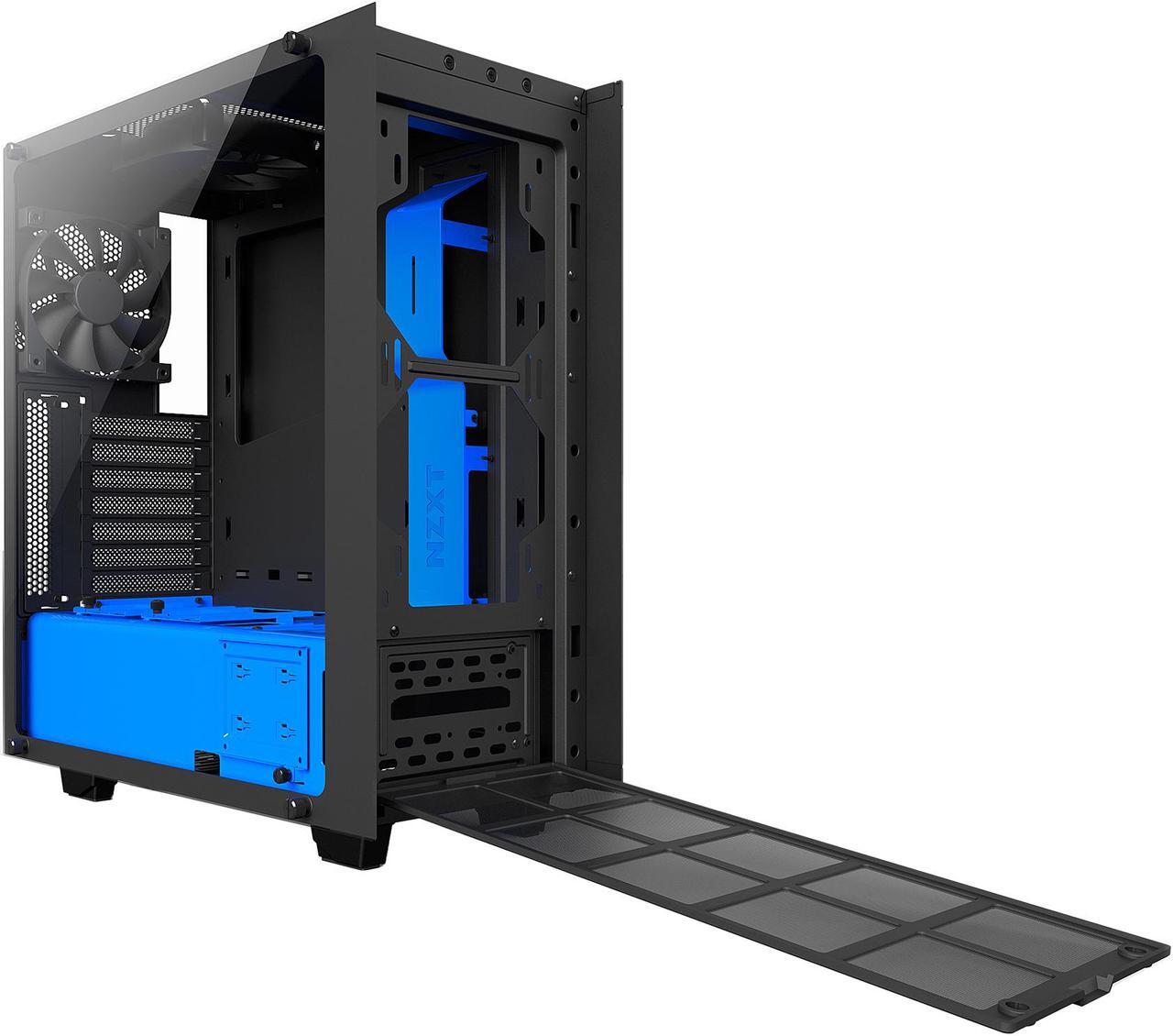 Alt view image 3 of 11 - NZXT S340 Elite CA-S340W-B5 Black / Blue Tempered glass side panel, Steel, ABS plastic ATX Mid Tower Computer Case