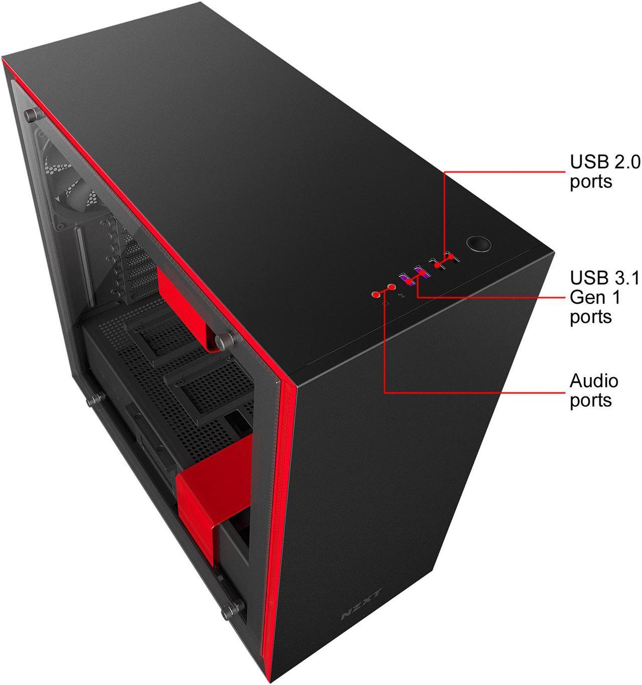 Alt view image 5 of 8 - NZXT H700i - ATX Mid-Tower PC Gaming Case - Tempered Glass Panel - Enhanced Cable Management System - Water-Cooling Ready - Black/Red