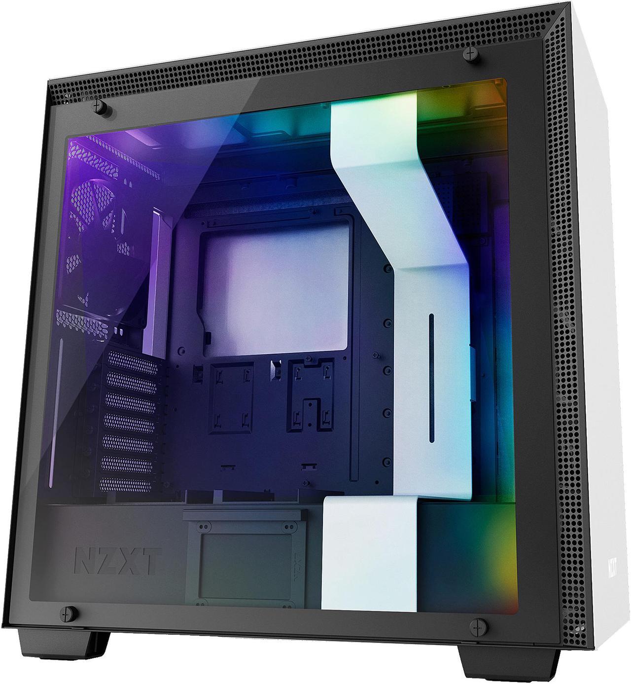 NZXT H700i - ATX Mid-Tower PC Gaming Case - CAM-Powered Smart Device - RGB and Fan Control - Tempered Glass Panel - Enhanced Cable Management System - Water-Cooling Ready -  White/Black