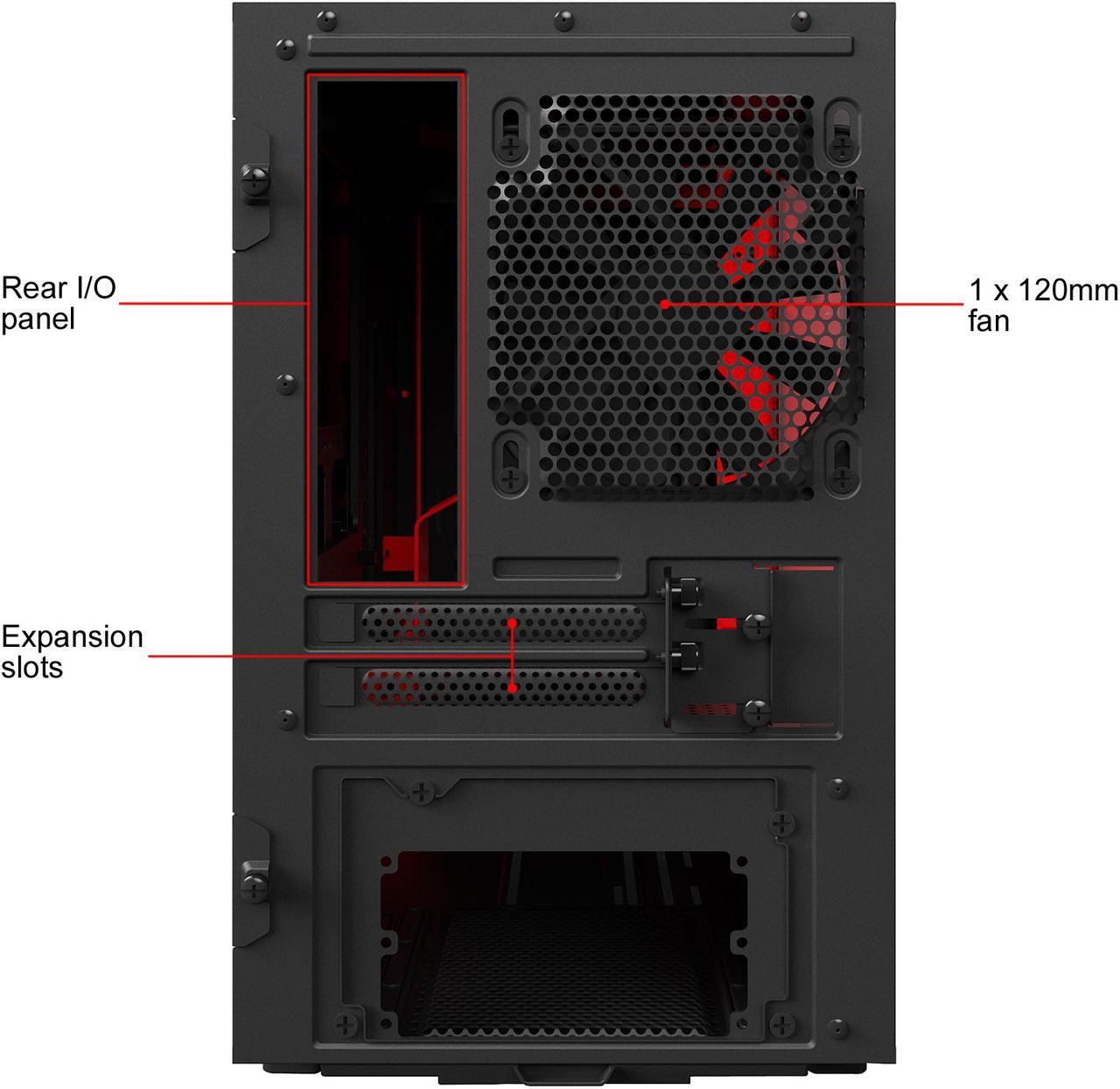 Alt view image 6 of 7 - NZXT H200i - Mini-ITX PC Gaming Case - RGB Lighting and Fan Control - CAM-Powered Smart Device - Tempered Glass Panel - Enhanced Cable Management System - Water-Cooling Ready - Black/Red