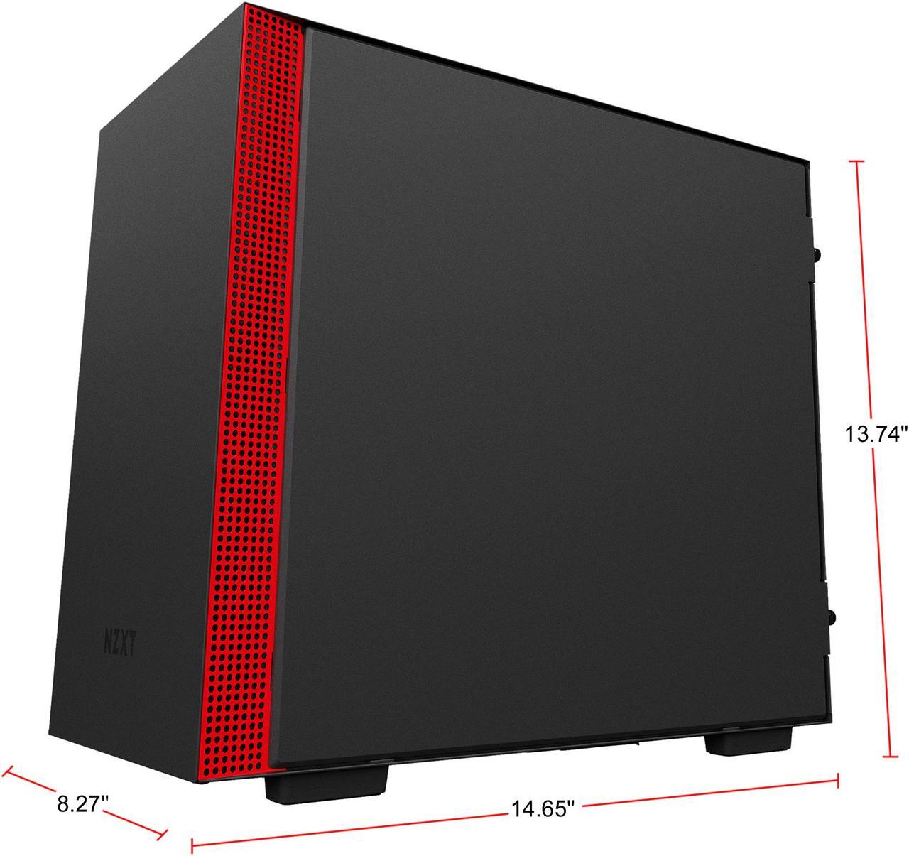 Alt view image 5 of 7 - NZXT H200i - Mini-ITX PC Gaming Case - RGB Lighting and Fan Control - CAM-Powered Smart Device - Tempered Glass Panel - Enhanced Cable Management System - Water-Cooling Ready - Black/Red