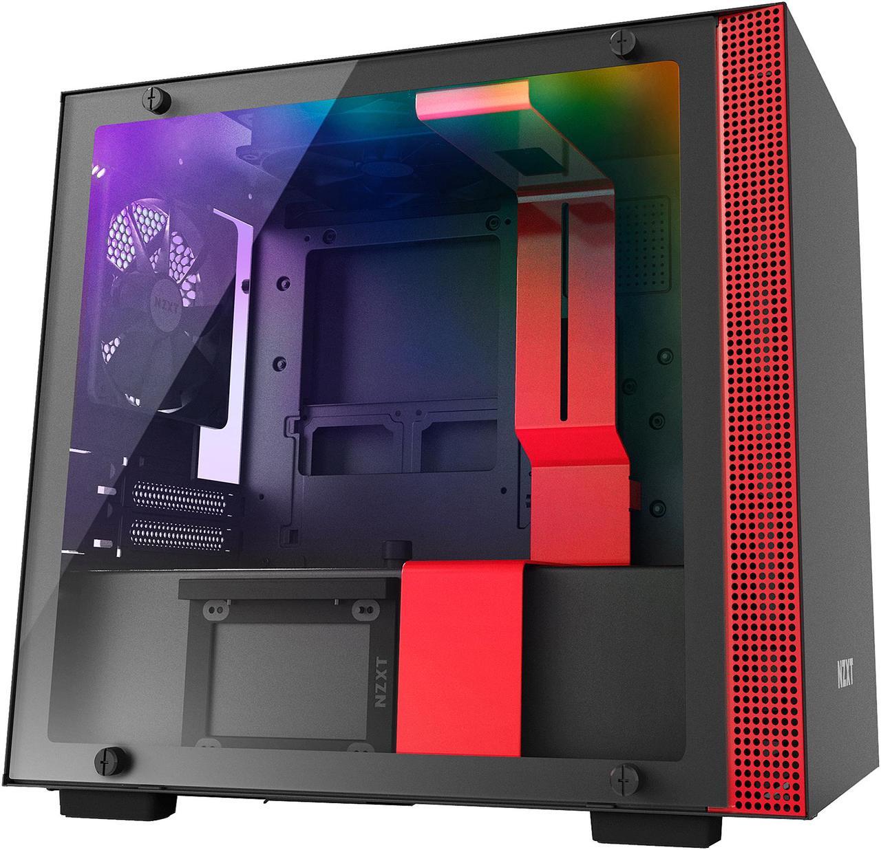 Main image of NZXT H200i - Mini-ITX PC Gaming Case - RGB Lighting and Fan Control - CAM-Powered Smart Device - Tempered Glass Panel - Enhanced Cable Management System - Water-Cooling Ready - Black/Red