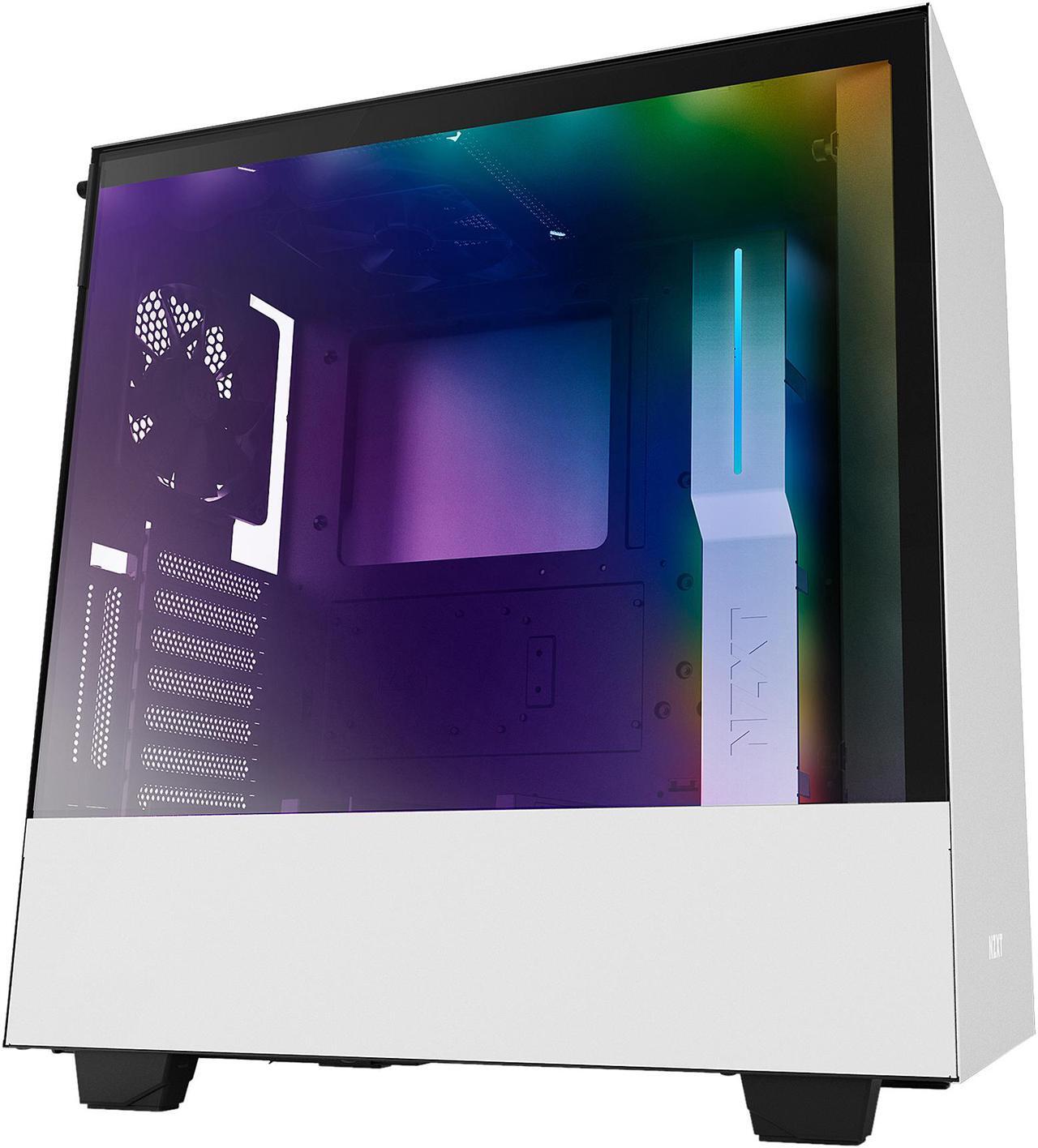 Main image of NZXT H500i - Compact ATX Mid-Tower PC Gaming Case - RGB Lighting and Fan Control - CAM-Powered Smart Device - Tempered Glass Panel - Enhanced Cable Management System – Water-Cooling Ready - WHI/BLK