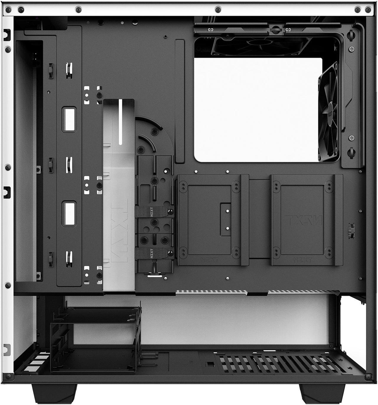 Alt view image 4 of 8 - NZXT H500i - Compact ATX Mid-Tower PC Gaming Case - RGB Lighting and Fan Control - CAM-Powered Smart Device - Tempered Glass Panel - Enhanced Cable Management System – Water-Cooling Ready - WHI/BLK