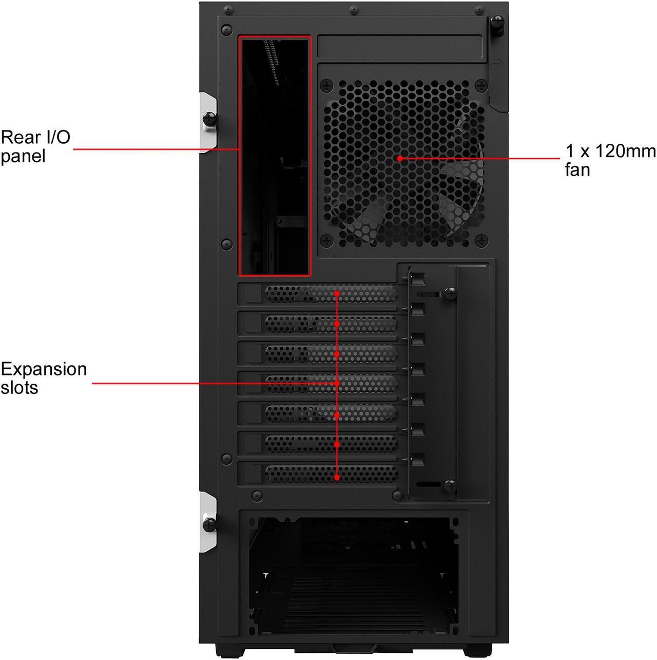 Alt view image 7 of 8 - NZXT H500i - Compact ATX Mid-Tower PC Gaming Case - RGB Lighting and Fan Control - CAM-Powered Smart Device - Tempered Glass Panel - Enhanced Cable Management System – Water-Cooling Ready - WHI/BLK