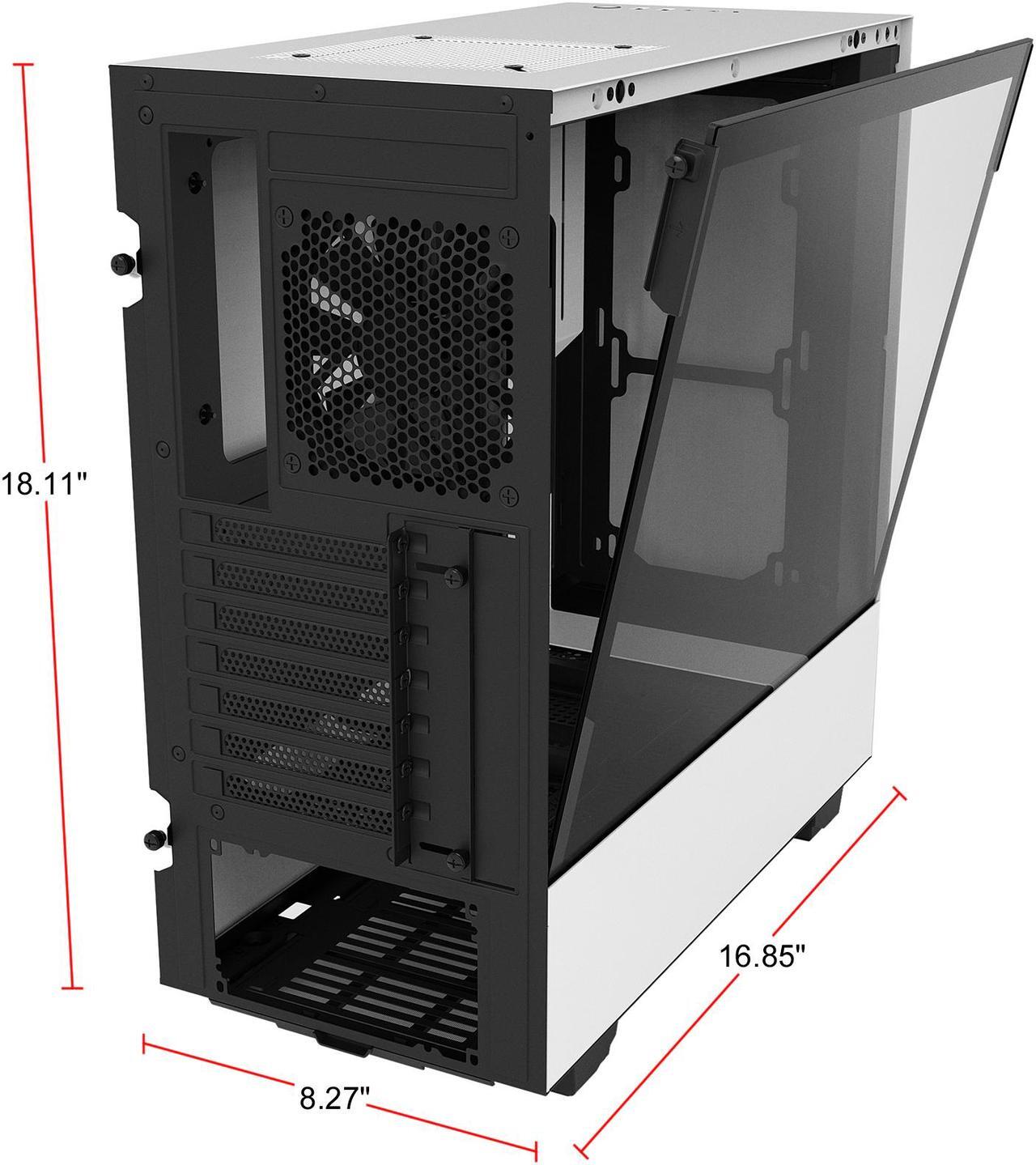 Alt view image 6 of 8 - NZXT H500i - Compact ATX Mid-Tower PC Gaming Case - RGB Lighting and Fan Control - CAM-Powered Smart Device - Tempered Glass Panel - Enhanced Cable Management System – Water-Cooling Ready - WHI/BLK