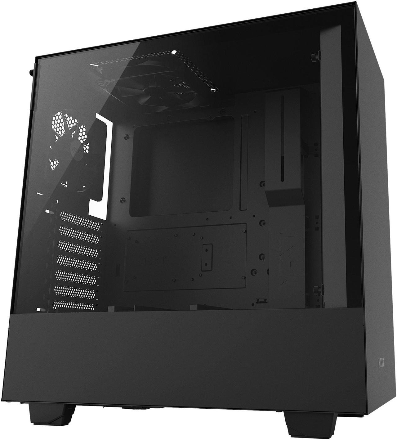 Main image of NZXT H500 - Compact ATX Mid-Tower PC Gaming Case - Tempered Glass Panel - All-Steel Construction - Enhanced Cable Management System - Water-Cooling Ready - Black