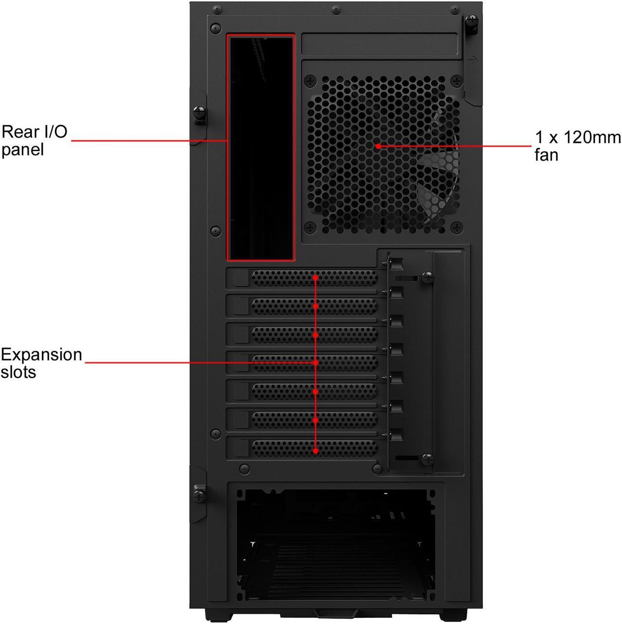 Alt view image 8 of 8 - NZXT H500 - Compact ATX Mid-Tower PC Gaming Case - Tempered Glass Panel - All-Steel Construction - Enhanced Cable Management System - Water-Cooling Ready - Black