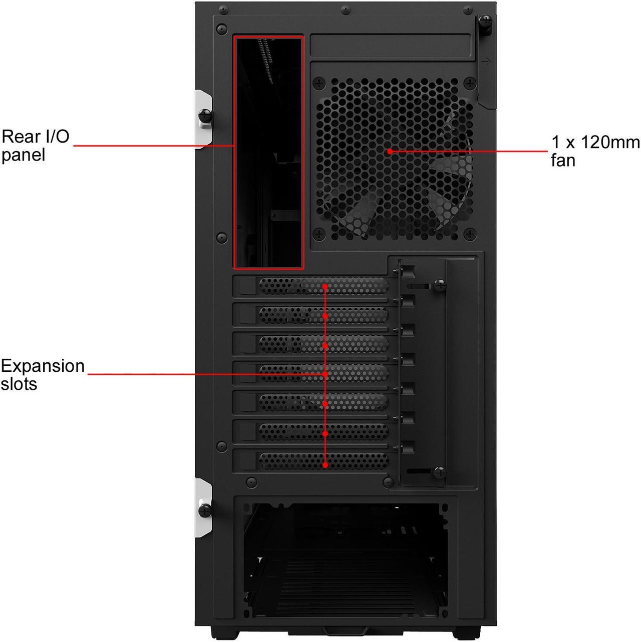 Alt view image 8 of 8 - NZXT H500 - Compact ATX Mid-Tower PC Gaming Case - Tempered Glass Panel - All-Steel Construction - Enhanced Cable Management System - Water-Cooling Ready - White/Black