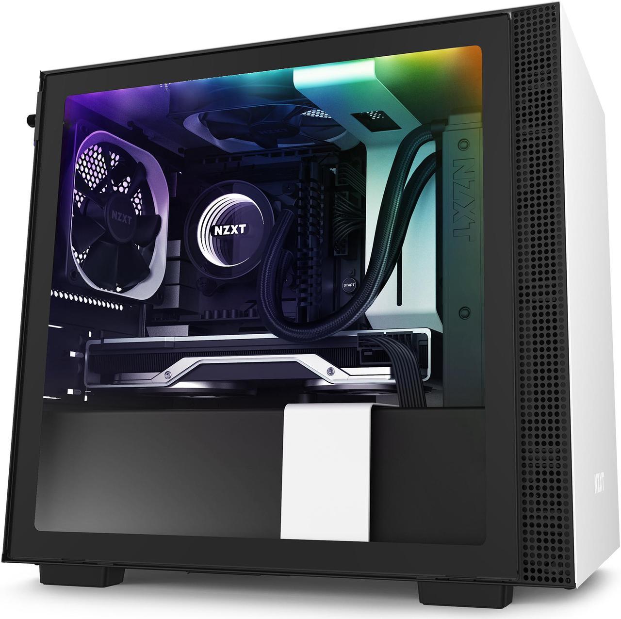 Alt view image 6 of 15 - NZXT H210i - Mini-ITX PC Gaming Case - Front I/O USB Type-C Port - Tempered Glass Side Panel Cable Management - Water-Cooling Ready - Integrated RGB Lighting - Steel Construction - White/Black