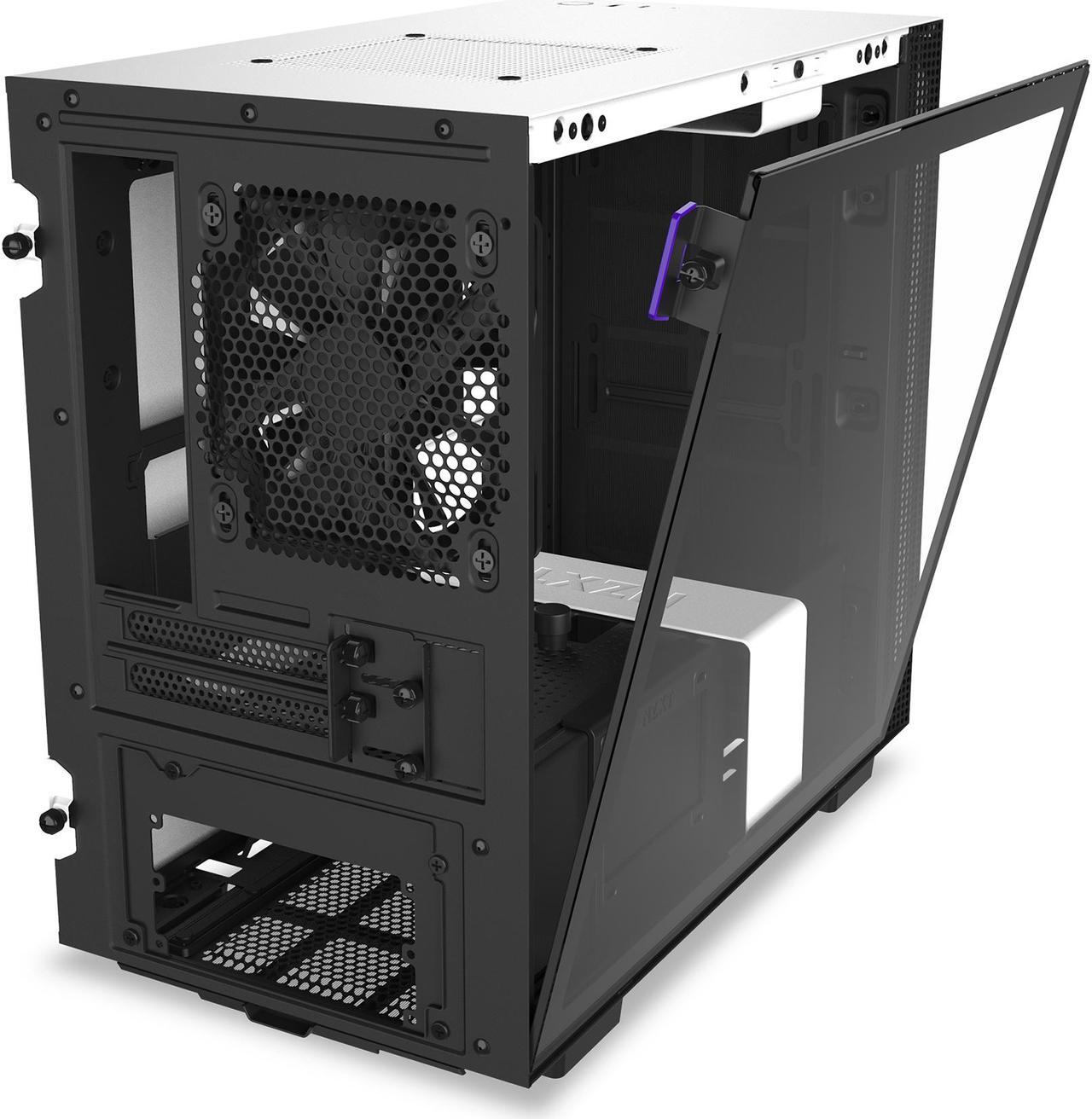 Alt view image 12 of 15 - NZXT H210i - Mini-ITX PC Gaming Case - Front I/O USB Type-C Port - Tempered Glass Side Panel Cable Management - Water-Cooling Ready - Integrated RGB Lighting - Steel Construction - White/Black