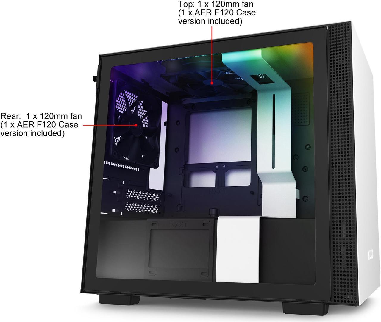 Alt view image 2 of 15 - NZXT H210i - Mini-ITX PC Gaming Case - Front I/O USB Type-C Port - Tempered Glass Side Panel Cable Management - Water-Cooling Ready - Integrated RGB Lighting - Steel Construction - White/Black