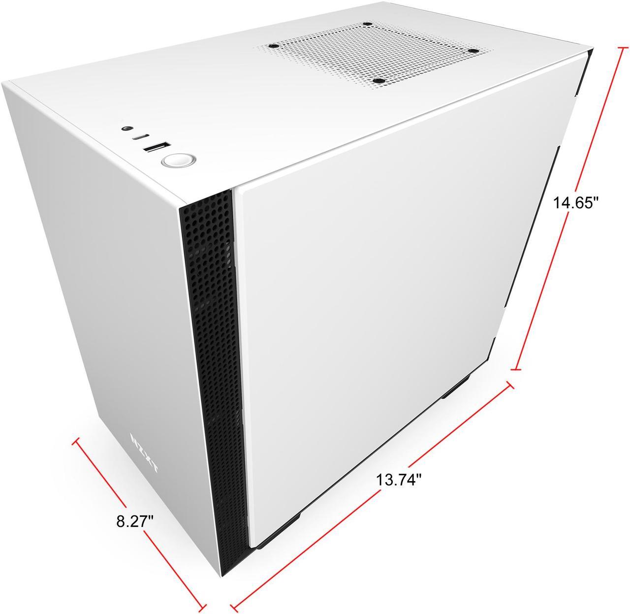 Alt view image 9 of 15 - NZXT H210i - Mini-ITX PC Gaming Case - Front I/O USB Type-C Port - Tempered Glass Side Panel Cable Management - Water-Cooling Ready - Integrated RGB Lighting - Steel Construction - White/Black