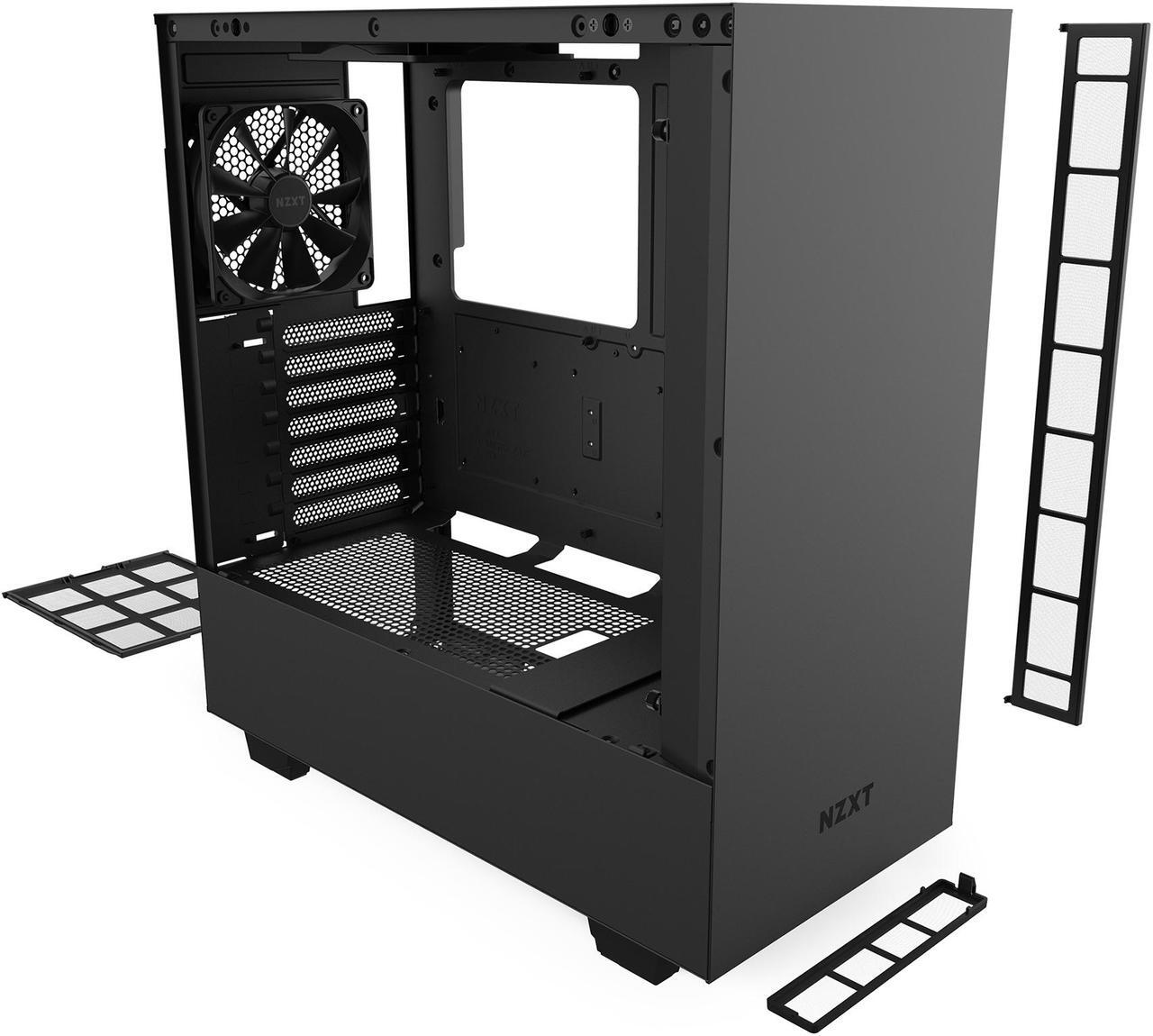 Alt view image 10 of 12 - NZXT H510 - Compact ATX Mid-Tower PC Gaming Case - Front I/O USB Type-C Port - Tempered Glass Side Panel - Cable Management System - Water-Cooling Ready - Steel Construction - Black, CA-H510B-B1