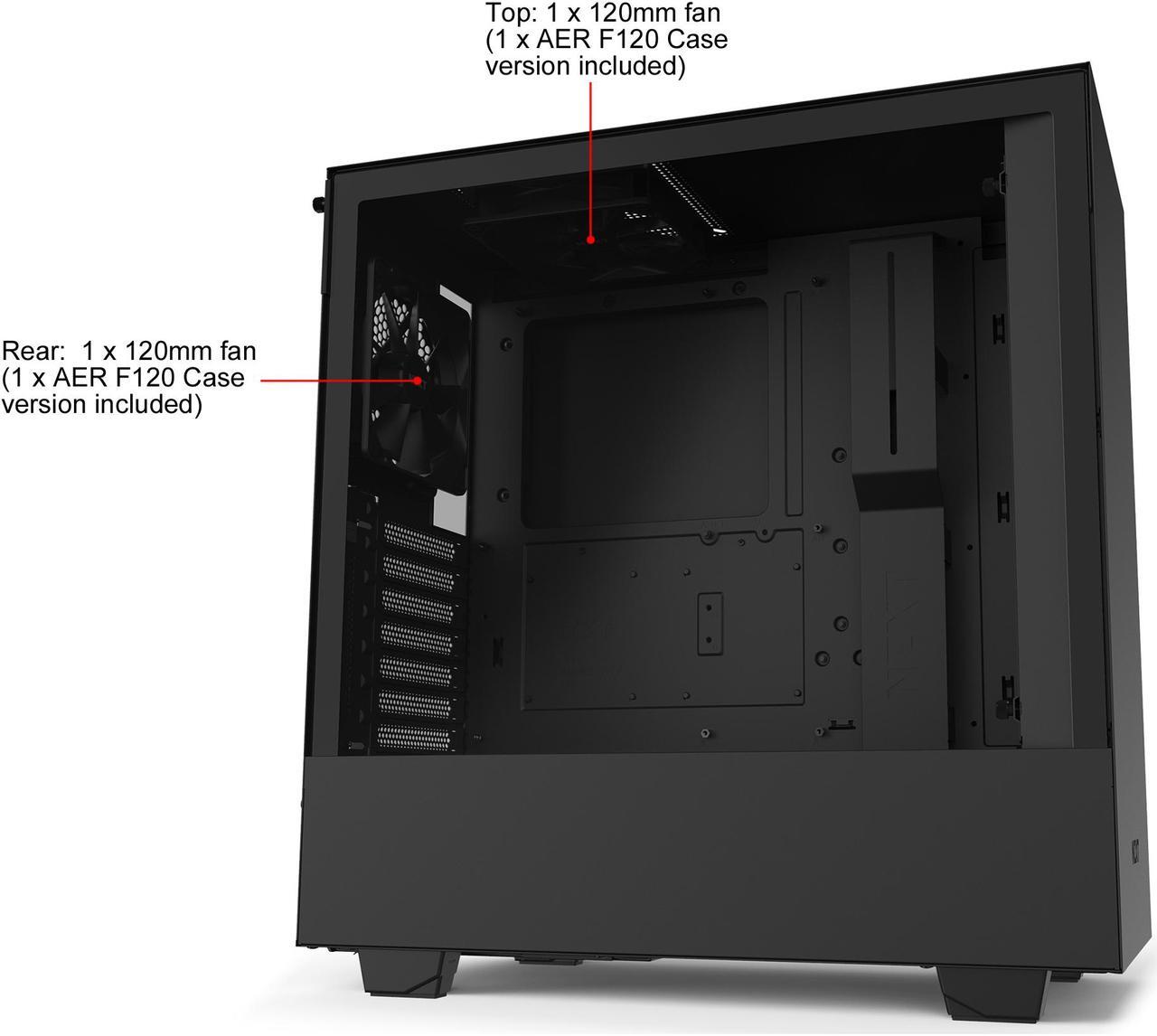 Alt view image 2 of 12 - NZXT H510 - Compact ATX Mid-Tower PC Gaming Case - Front I/O USB Type-C Port - Tempered Glass Side Panel - Cable Management System - Water-Cooling Ready - Steel Construction - Black, CA-H510B-B1