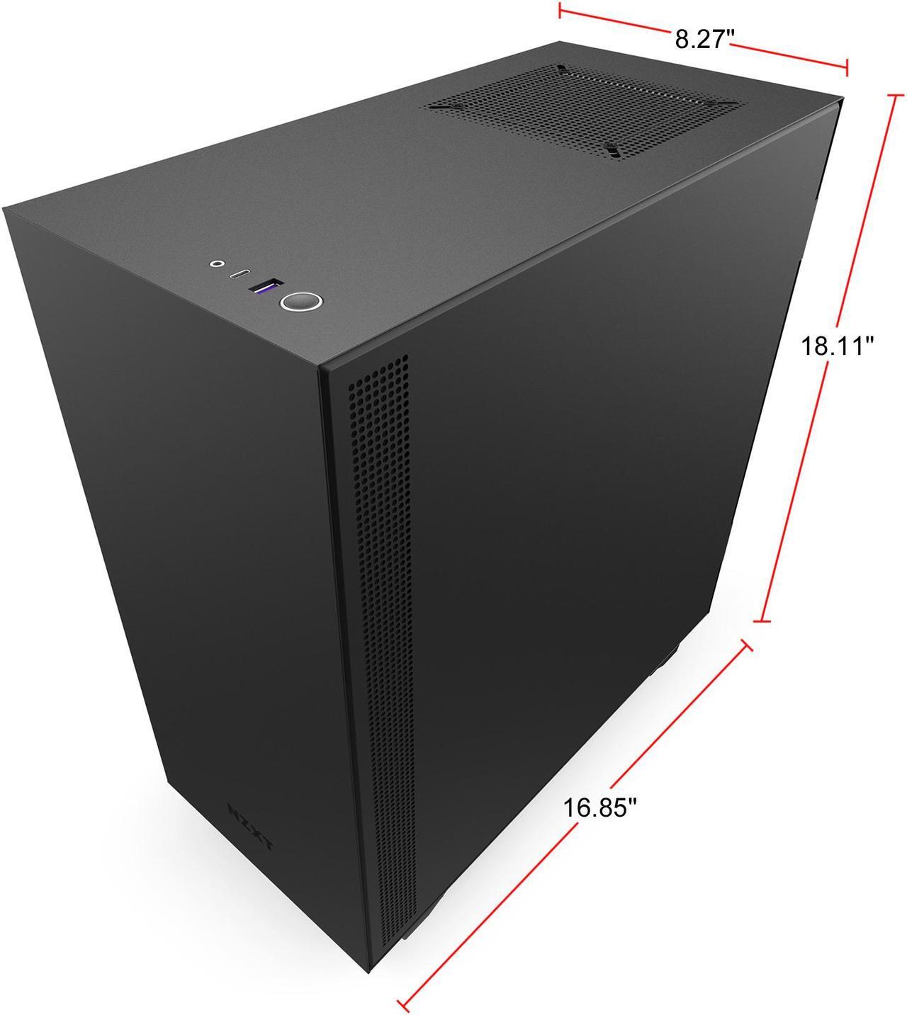Alt view image 5 of 12 - NZXT H510 - Compact ATX Mid-Tower PC Gaming Case - Front I/O USB Type-C Port - Tempered Glass Side Panel - Cable Management System - Water-Cooling Ready - Steel Construction - Black, CA-H510B-B1