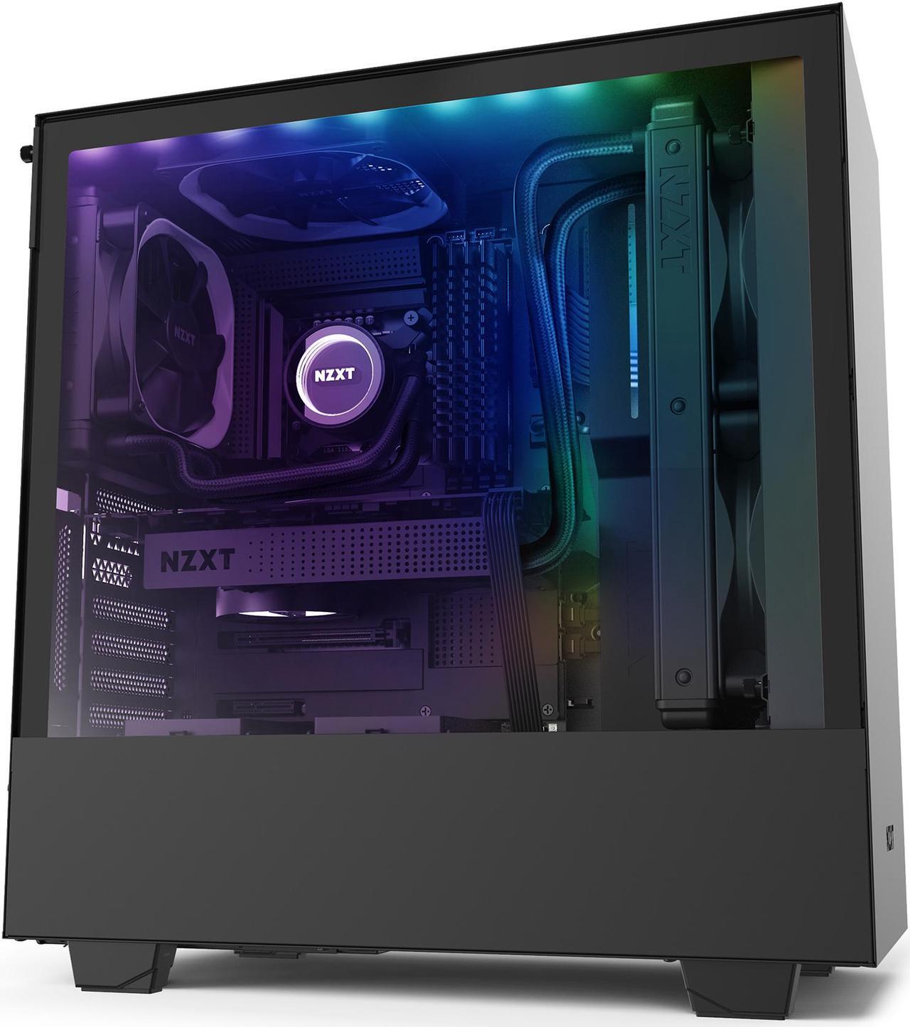 Alt view image 4 of 14 - NZXT H510i - Compact ATX Mid-Tower PC Gaming Case - Front I/O USB Type-C Port - Vertical GPU Mount - Tempered Glass Side Panel - Integrated RGB Lighting - Water-Cooling Ready - Black