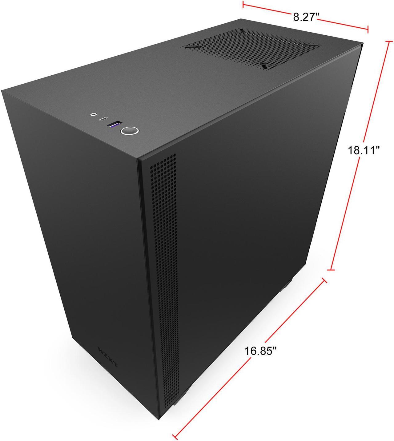 Alt view image 6 of 14 - NZXT H510i - Compact ATX Mid-Tower PC Gaming Case - Front I/O USB Type-C Port - Vertical GPU Mount - Tempered Glass Side Panel - Integrated RGB Lighting - Water-Cooling Ready - Black