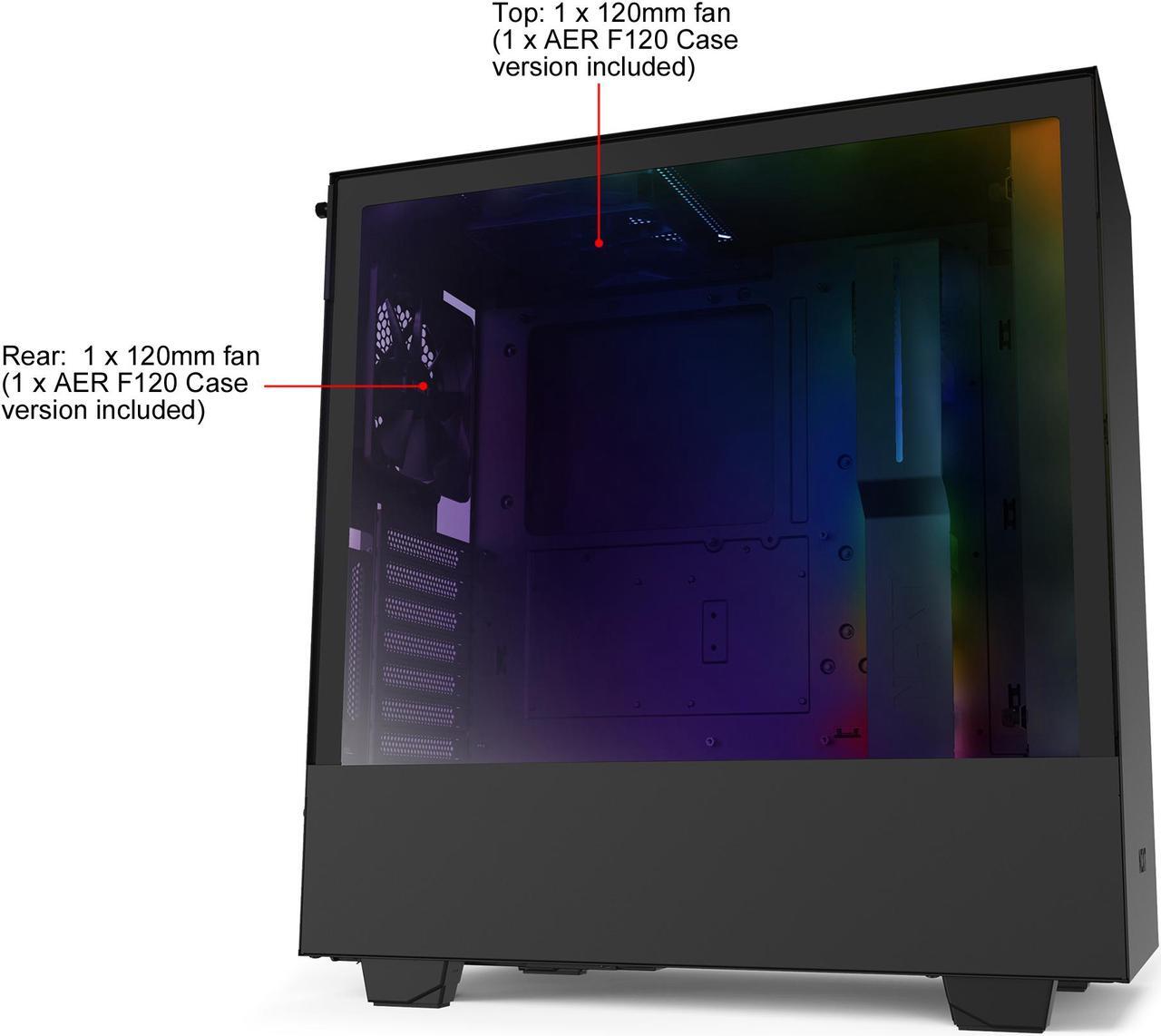 Alt view image 2 of 14 - NZXT H510i - Compact ATX Mid-Tower PC Gaming Case - Front I/O USB Type-C Port - Vertical GPU Mount - Tempered Glass Side Panel - Integrated RGB Lighting - Water-Cooling Ready - Black