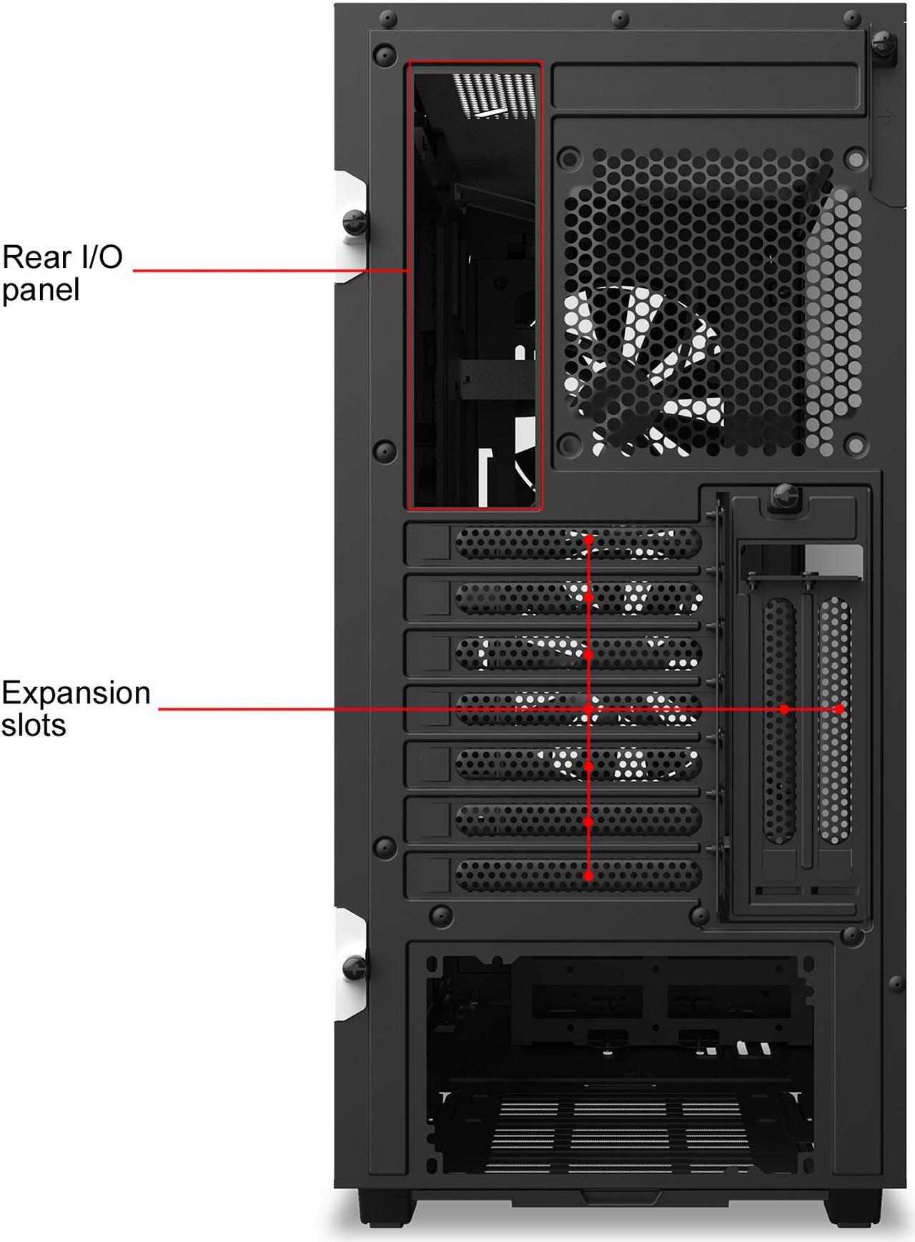 Alt view image 12 of 12 - NZXT H510 Elite - Premium Mid-Tower ATX Case PC Gaming Case - Dual-Tempered Glass Panel - Front I/O USB Type-C Port - Vertical GPU Mount - Integrated RGB Lighting - Water-Cooling Ready - White/Black, CA-H510E-W1