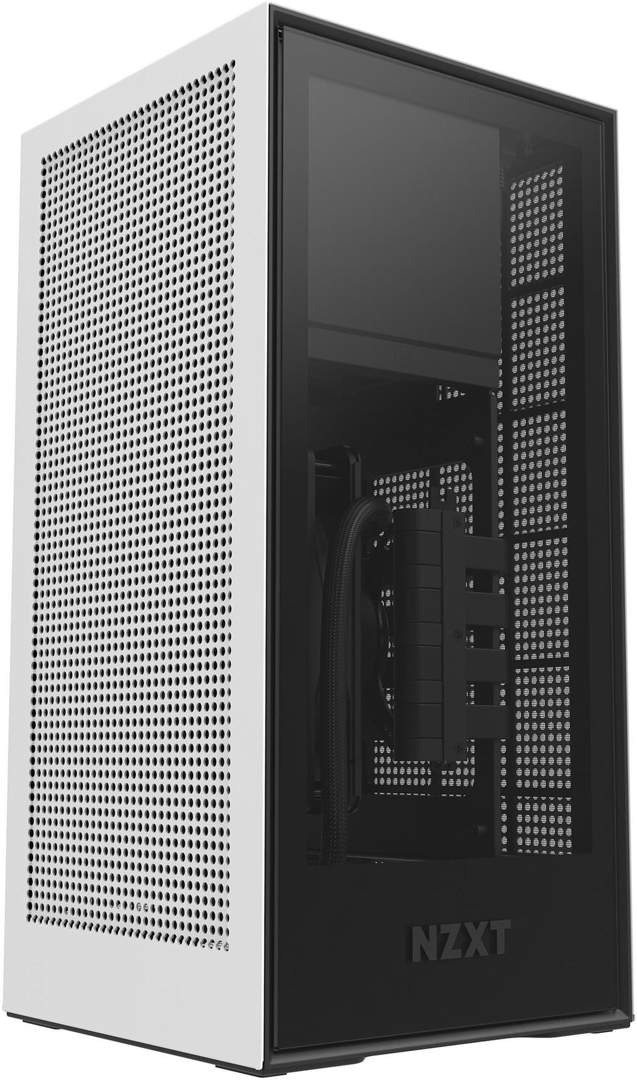 NZXT H1 CA-H16WR-W1-US Matte White SGCC Steel / Tempered Glass Mini-ITX Computer Case with 650W SFX-L 80Plus Gold Fully Modular Power Supply and 140mm AIO Liquid Cooler