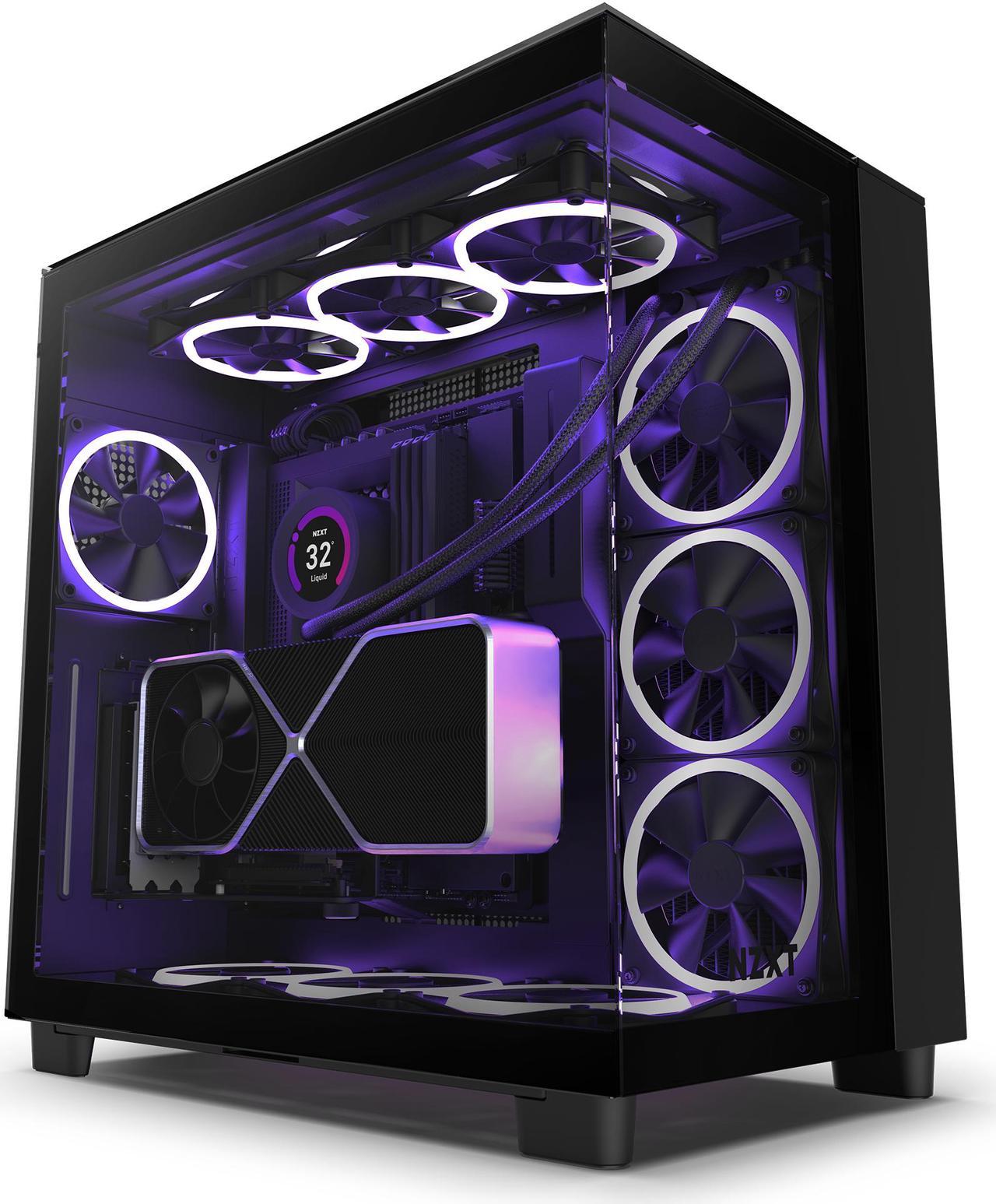 NZXT H9 Elite - All Black - CM-H91EB-01 - Premium Dual-Chamber - Mid-Tower - RGB Fans - Case