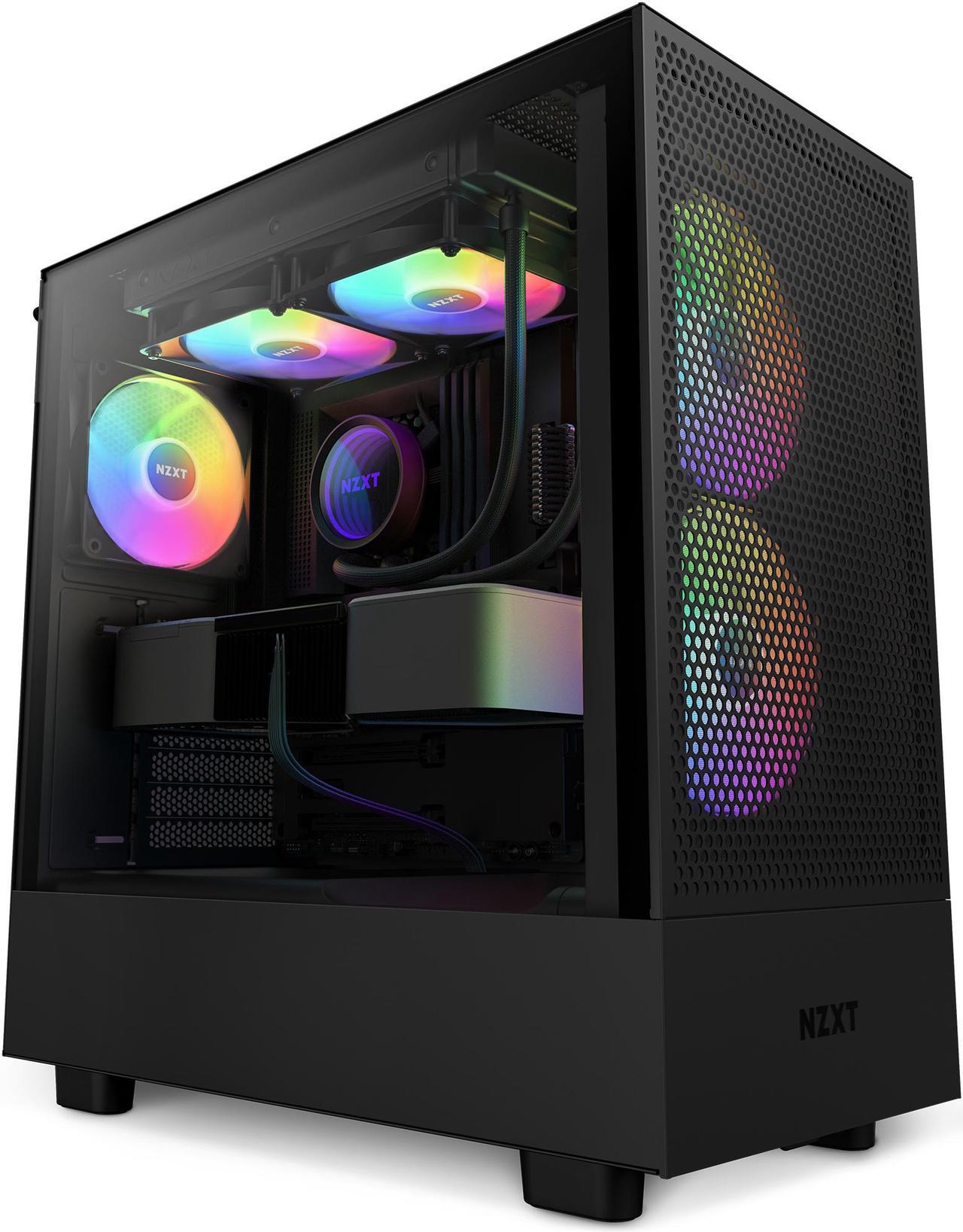 NZXT H Series H5 (2023) Flow RGB Edition ATX Mid Tower Chassis Black Color-CC-H51FB-R1