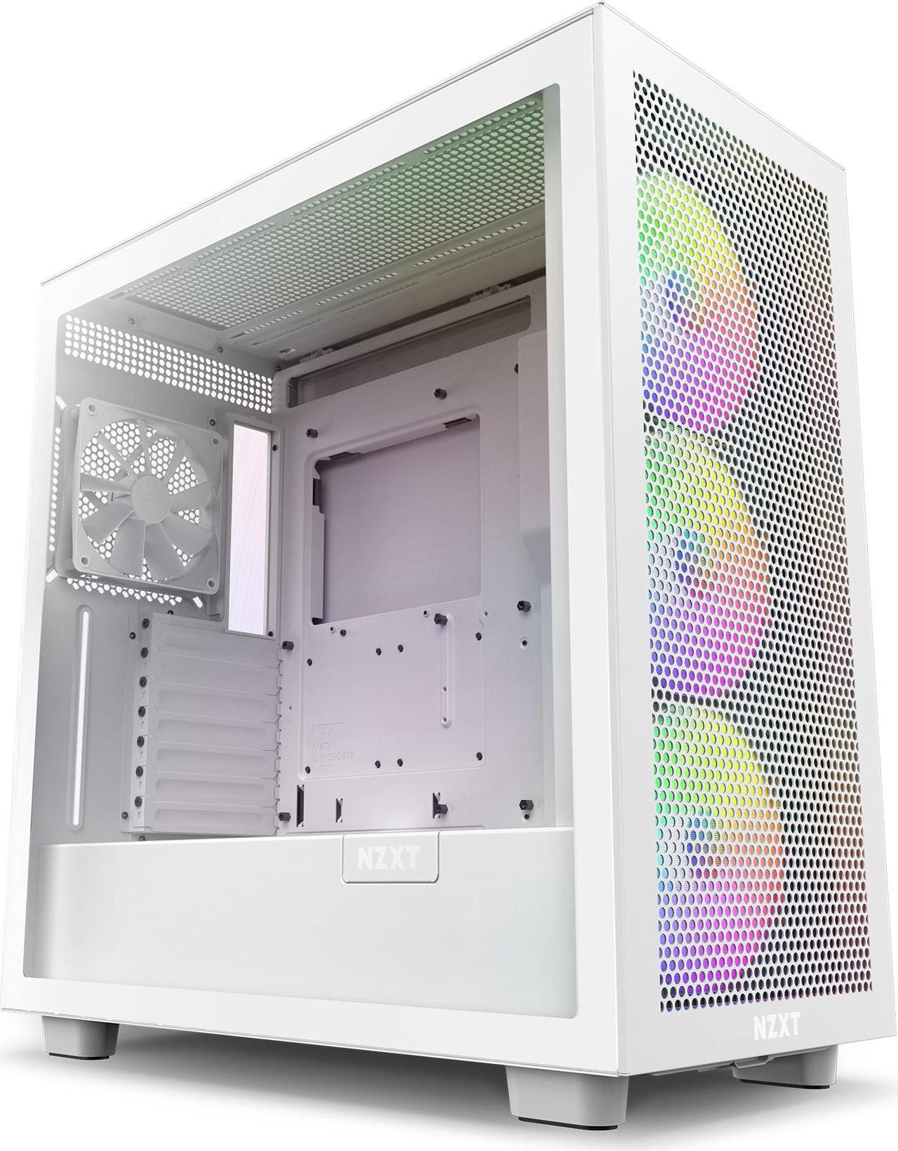 NZXT H Series H7 (2023) Flow RGB Edition ATX Mid Tower Chassis White Color-CM-H71FW-R1