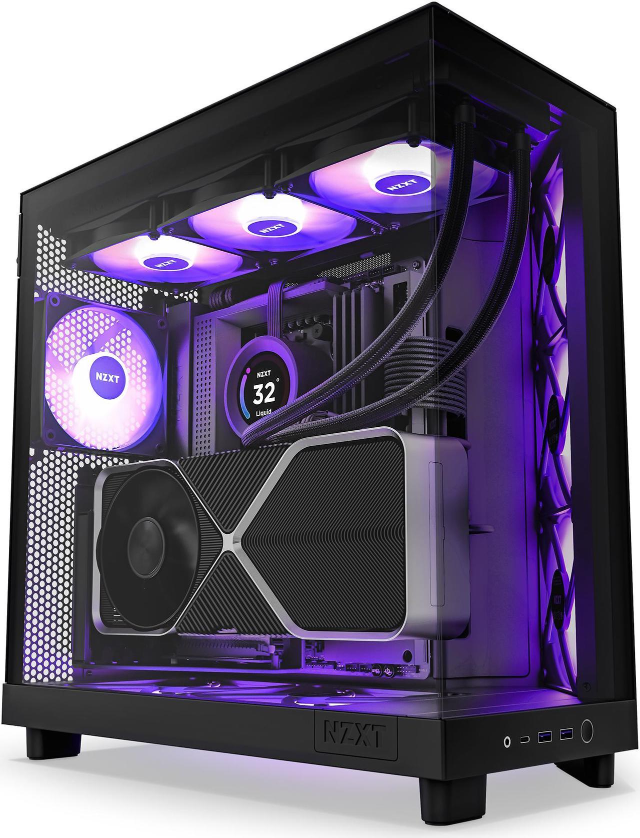 NZXT H6 FLOW RGB Compact Dual-Chamber Mid-Tower Airflow Case, Black, CC-H61FB-R1