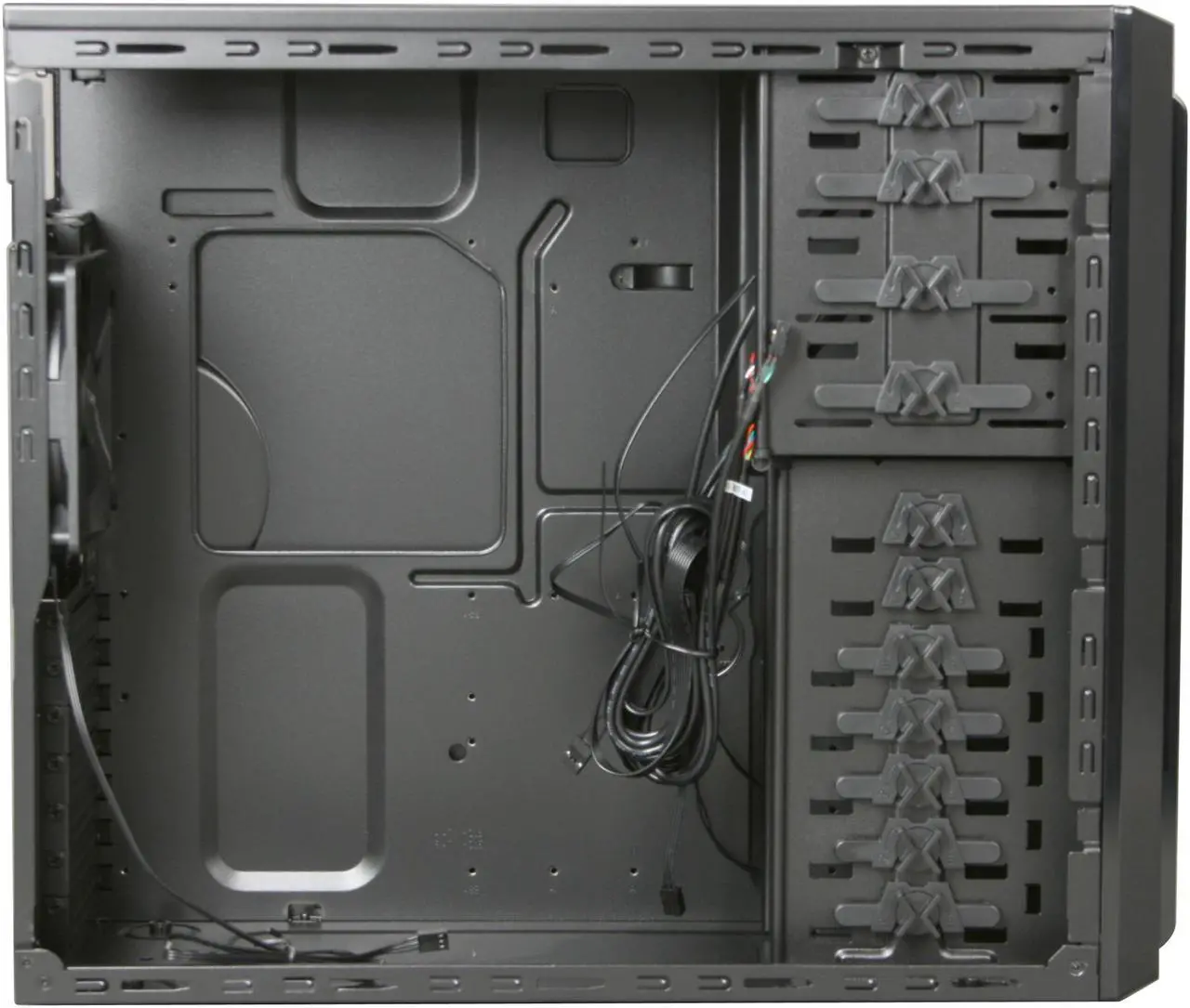Alt view image 6 of 9 - Rosewill ATX Mid Tower Computer Case, Blue LED Fan, Black Steel & Plastic - BLACKBONE