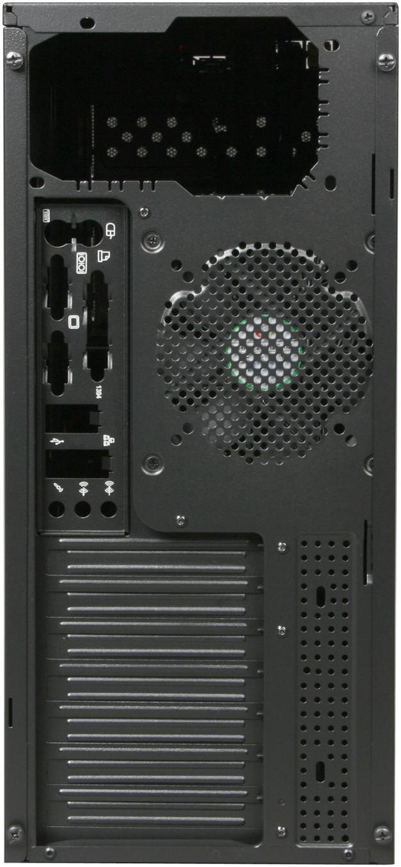 Alt view image 8 of 9 - Rosewill ATX Mid Tower Computer Case, Blue LED Fan, Black Steel & Plastic - BLACKBONE