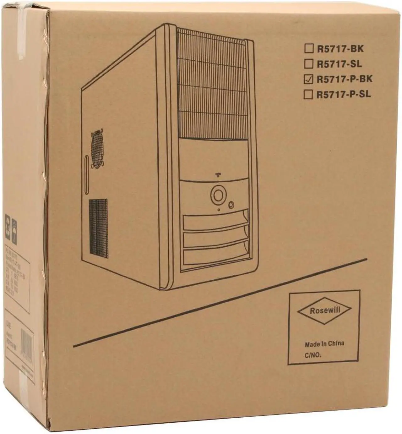 Alt view image 15 of 15 - Rosewill R5717-P BK 120mm Fan ATX Mid Tower Computer Case,with mesh air filters,adjustable vents & Tool-Free kits