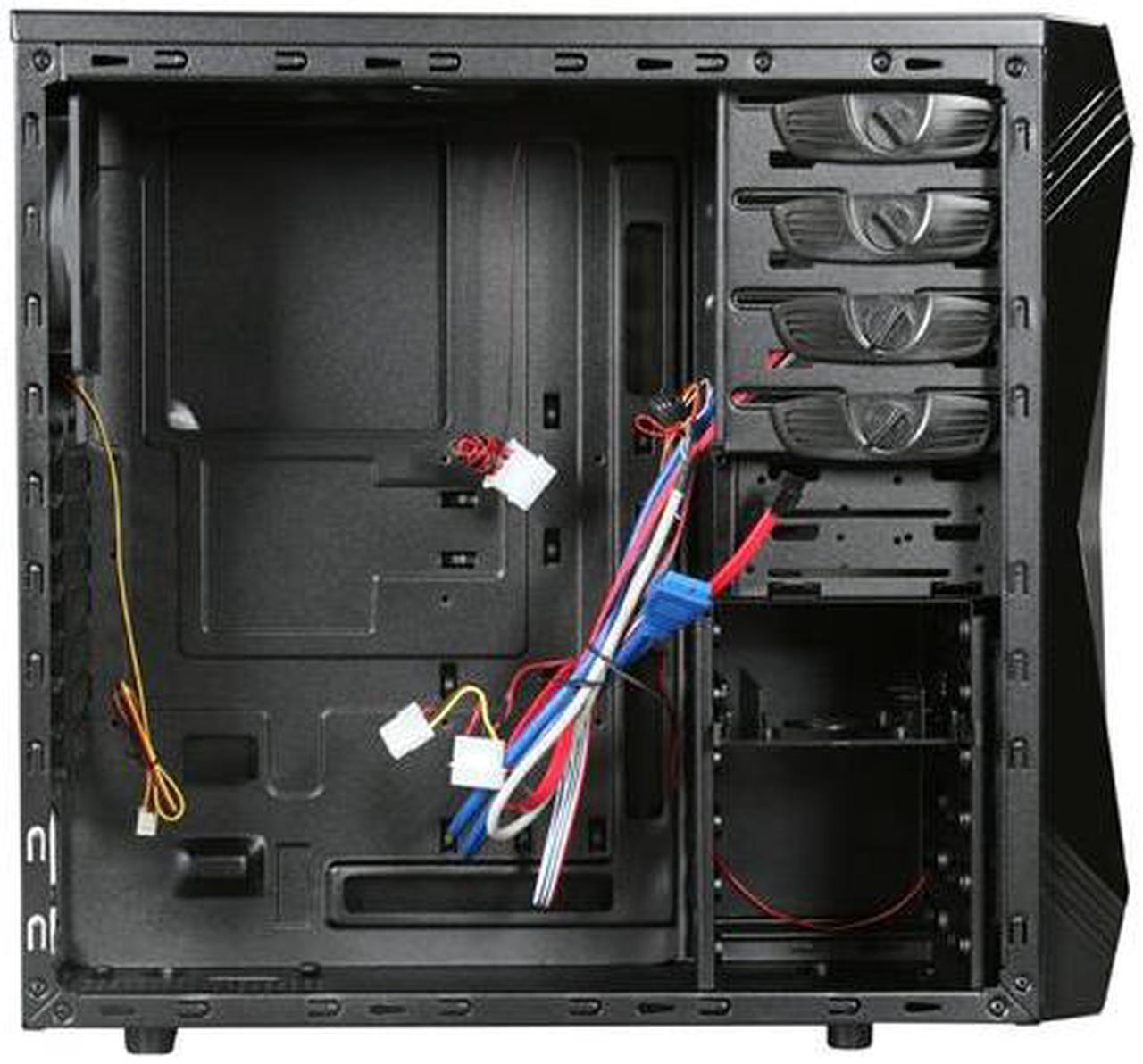 Alt view image 6 of 10 - Rosewill - Black Gaming ATX Mid Tower Computer Case - Dual Front Mounted USB 3.0 Ports, Three Preinstalled Fans: 1 x Front Blue LED 120mm Fan, 1 x Top 140mm Fan, 1 x Rear 120mm Fan - CHALLENGER-U3