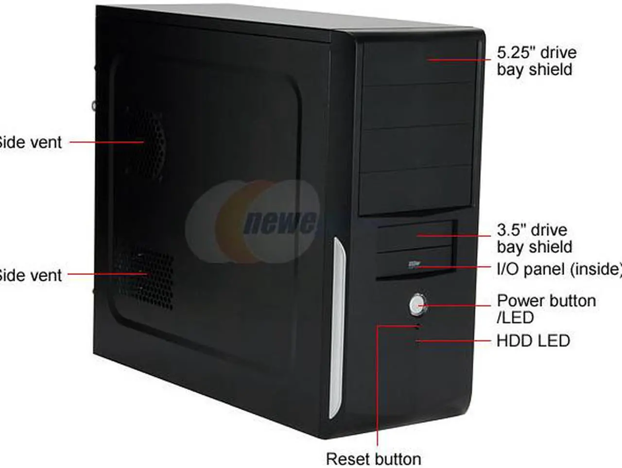 Alt view image 2 of 14 - Rosewill R220-P-BK Black SECC Steel ATX Mid Tower Computer Case