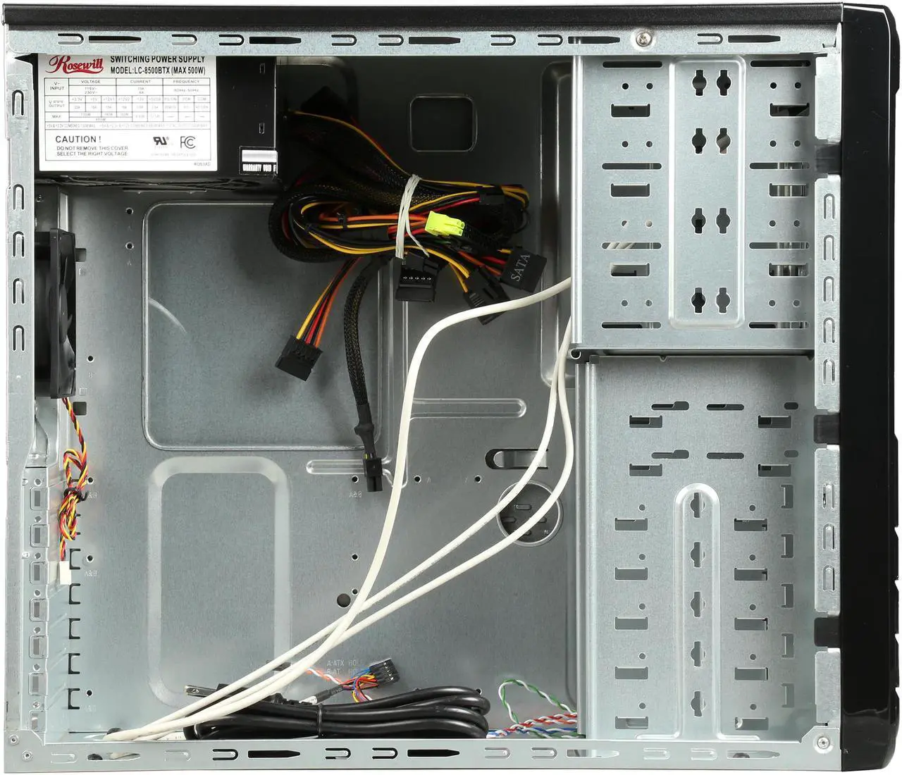 Alt view image 7 of 9 - Rosewill R519-BK - Black ATX Mid Tower Computer Case with 500W Power Supply