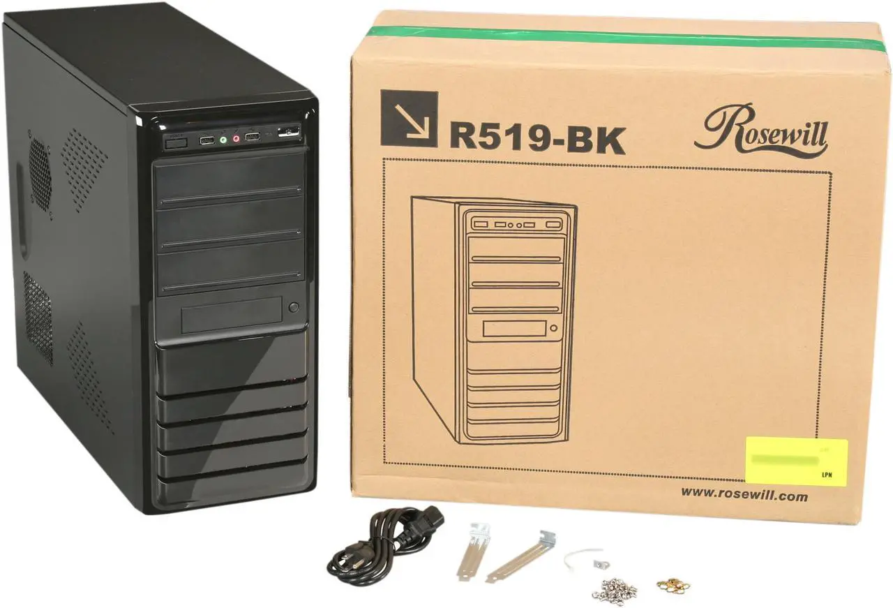 Alt view image 10 of 9 - Rosewill R519-BK - Black ATX Mid Tower Computer Case with 500W Power Supply