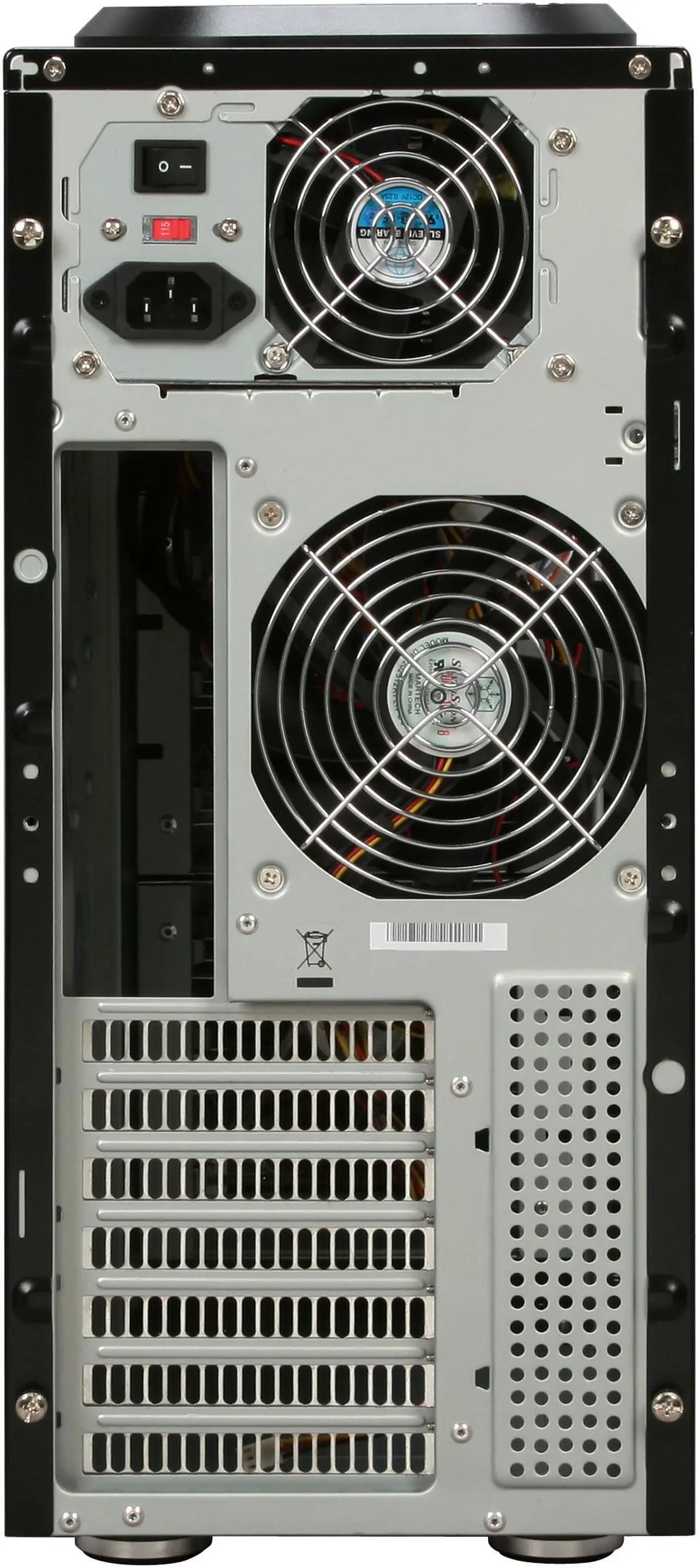 Alt view image 13 of 16 - Rosewill Conqueror RPS-01-WB500P Triple 120mm Fans Steel ATX Mid tower Computer Case with 500W Power Supply