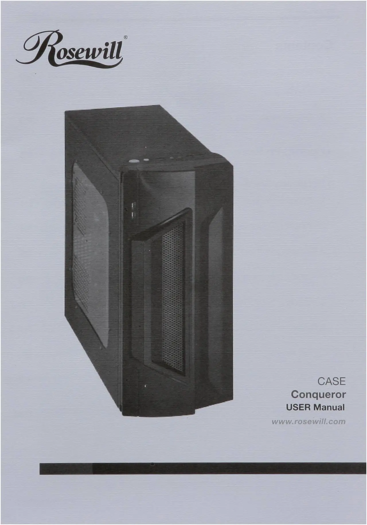 Alt view image 15 of 16 - Rosewill Conqueror RPS-01-WB500P Triple 120mm Fans Steel ATX Mid tower Computer Case with 500W Power Supply
