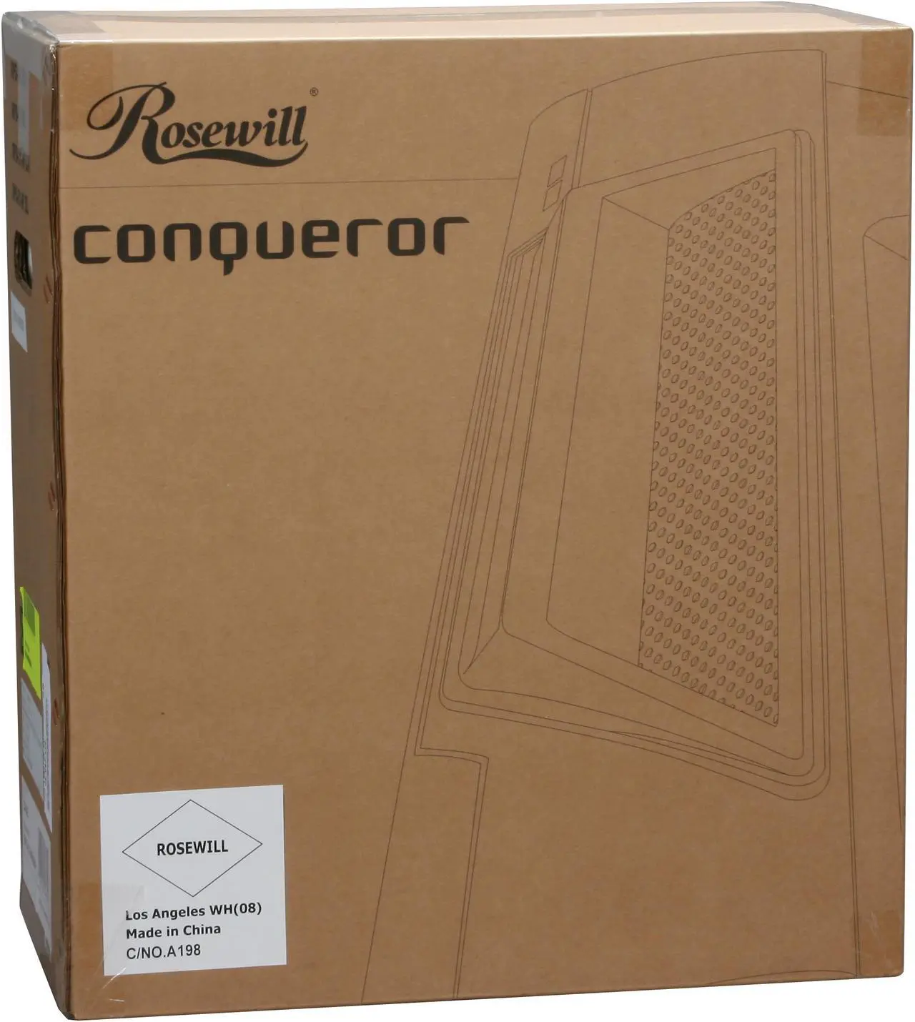 Alt view image 16 of 16 - Rosewill Conqueror RPS-01-WB500P Triple 120mm Fans Steel ATX Mid tower Computer Case with 500W Power Supply