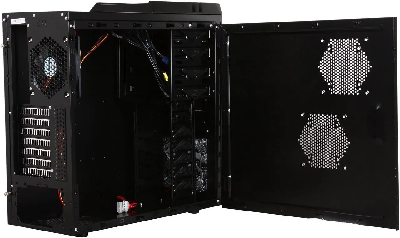 Alt view image 6 of 12 - Rosewill Smart One ATX Mid Tower Computer Case, Black interior, comes with three Fans-1x Front Blue LED 120mm Fan, 1x Rear 120mm Fan, 1x Top 120mm Fan, Option Fans-2x Side 120mm Fan