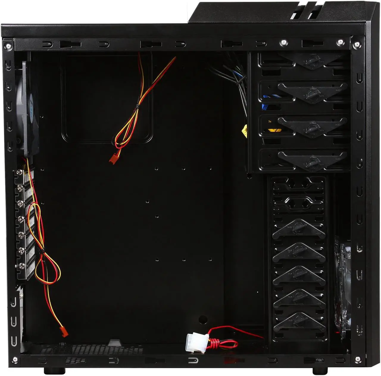 Alt view image 7 of 12 - Rosewill Smart One ATX Mid Tower Computer Case, Black interior, comes with three Fans-1x Front Blue LED 120mm Fan, 1x Rear 120mm Fan, 1x Top 120mm Fan, Option Fans-2x Side 120mm Fan