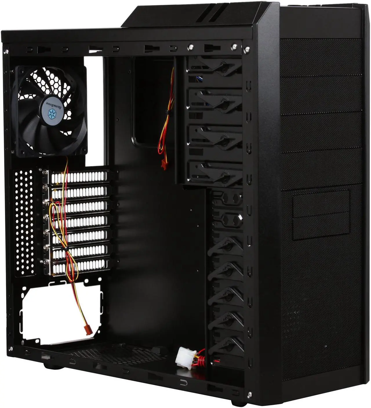 Alt view image 9 of 12 - Rosewill Smart One ATX Mid Tower Computer Case, Black interior, comes with three Fans-1x Front Blue LED 120mm Fan, 1x Rear 120mm Fan, 1x Top 120mm Fan, Option Fans-2x Side 120mm Fan