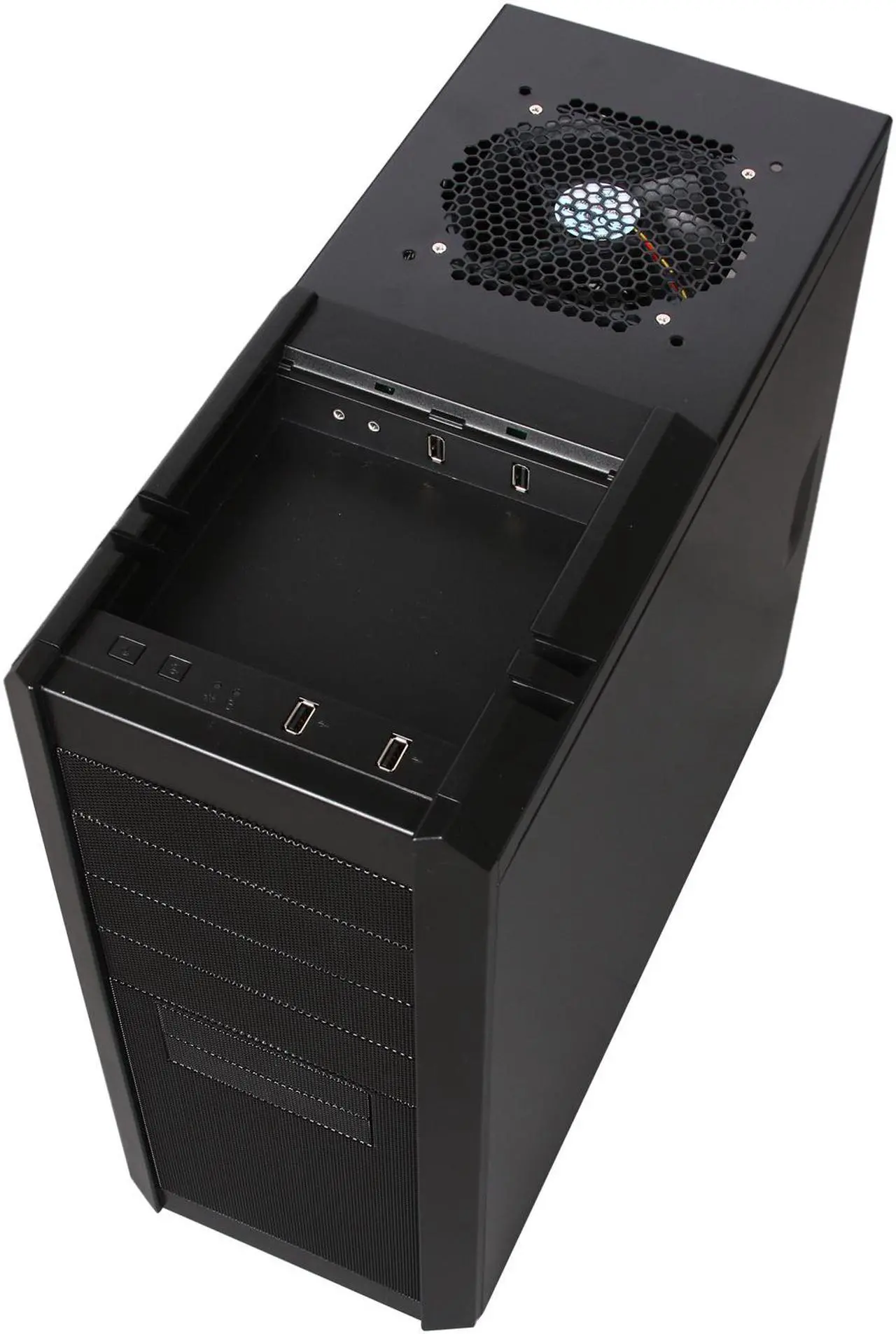 Alt view image 10 of 12 - Rosewill Smart One ATX Mid Tower Computer Case, Black interior, comes with three Fans-1x Front Blue LED 120mm Fan, 1x Rear 120mm Fan, 1x Top 120mm Fan, Option Fans-2x Side 120mm Fan