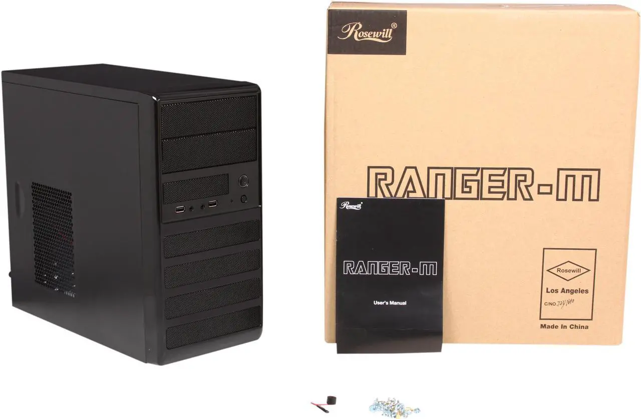 Alt view image 11 of 11 - Rosewill RANGER-M Dual-Fan Micro ATX Mini Tower Gaming Computer Case with Blue LED Lighting